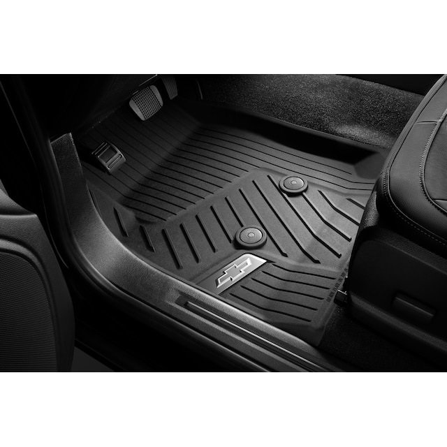 First-Row Premium All-Weather Floor Liners in Jet Black with Chrome Bowtie Logo