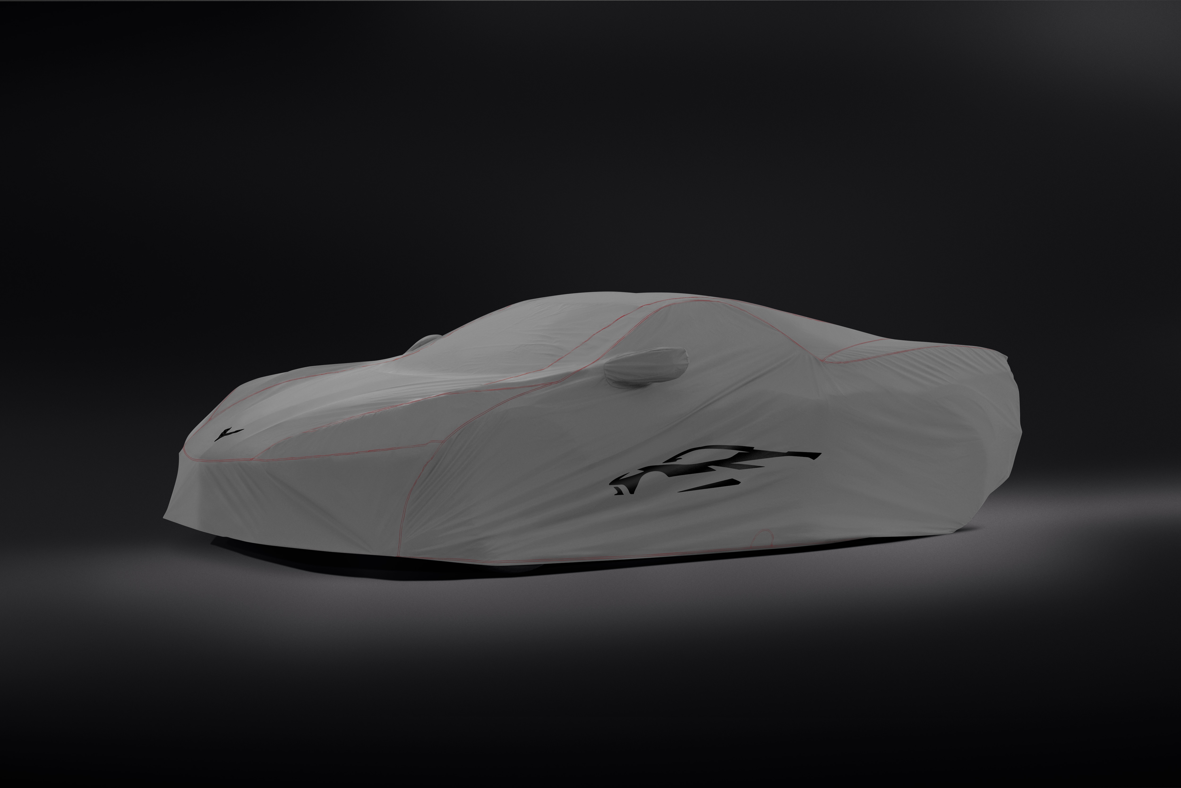 Premium Outdoor Car Cover in Gray with Corvette Silhouette