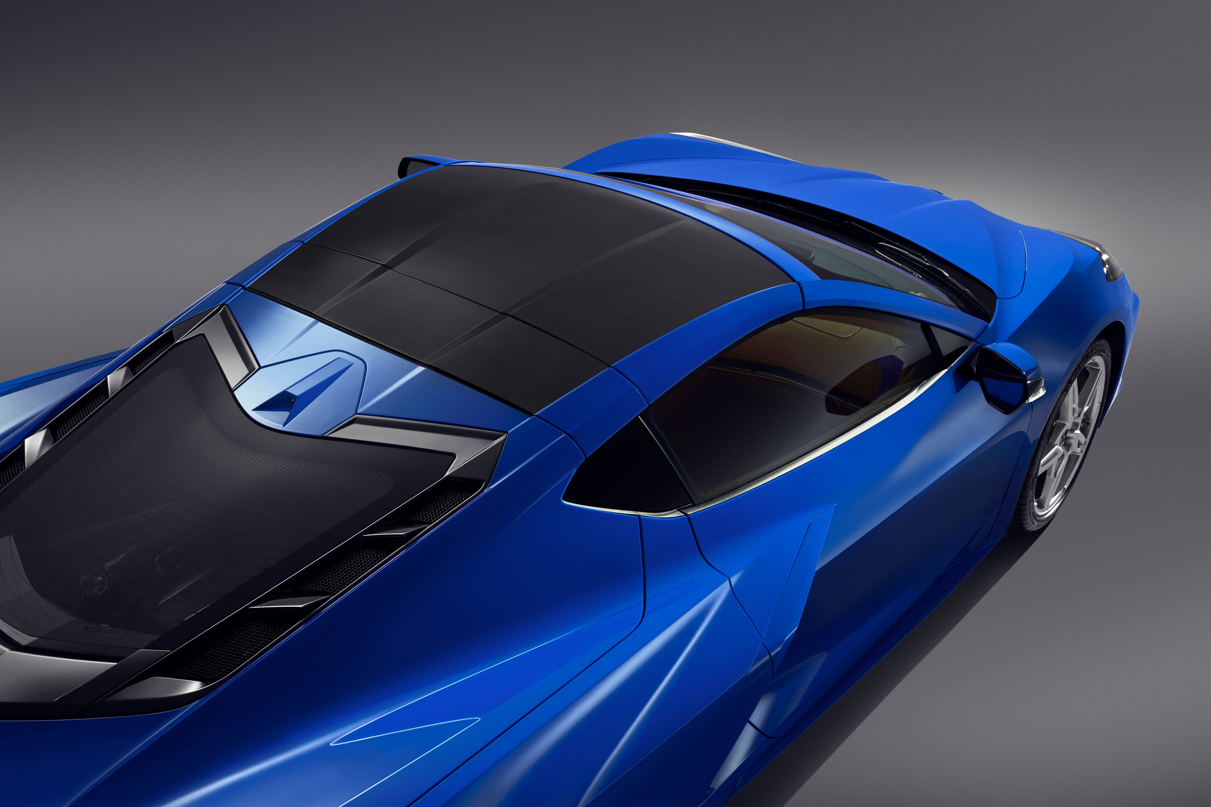 Visible Carbon Fiber Roof Bow with Elkhart Lake Blue Trim