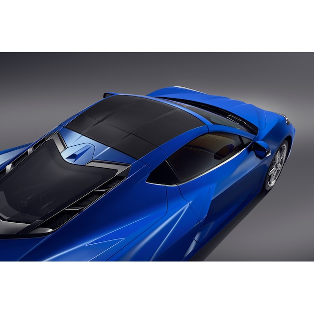 Visible Carbon Fiber Roof Bow with Elkhart Lake Blue Trim