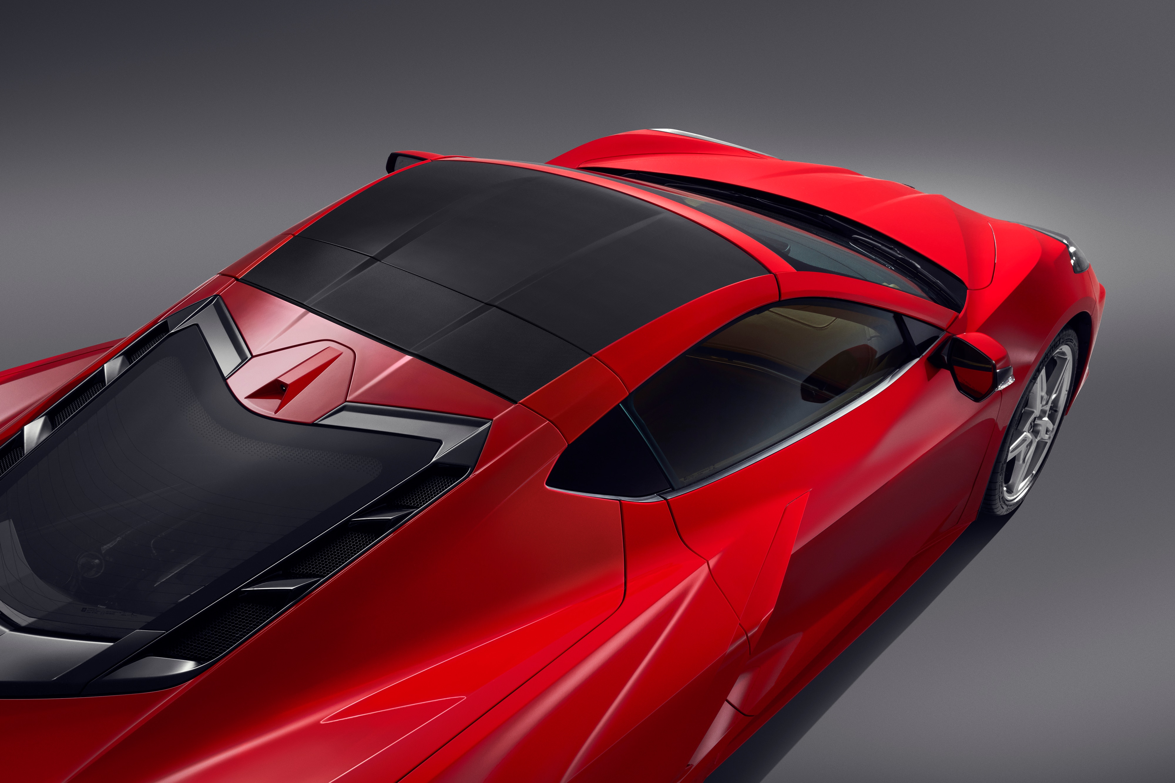 Visible Carbon Fiber Roof Bow with Torch Red Trim