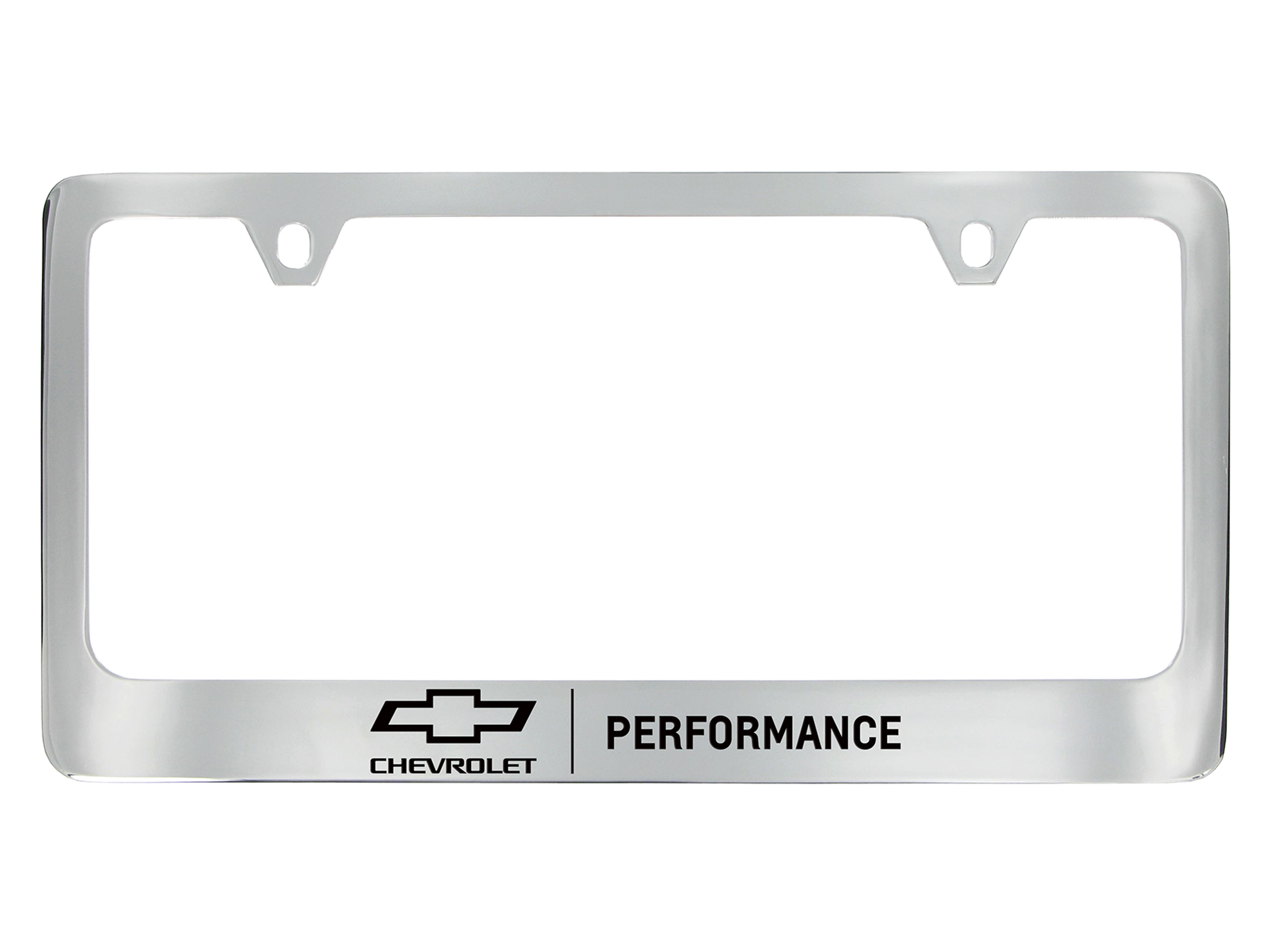 License Plate Frame by Baron & Baron® in Chrome with Black Bowtie Logo and Performance Script - Associated Accessories