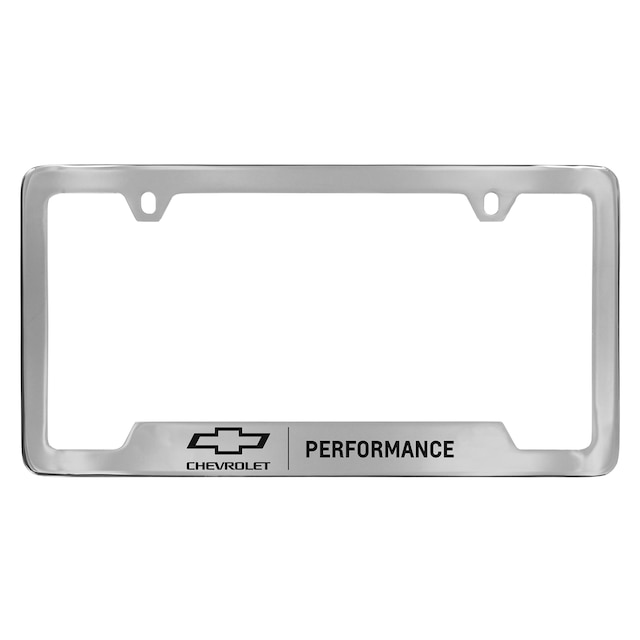 License Plate Frame by Baron & Baron® in Chrome with Black Bowtie Logo and Performance Script - Associated Accessories