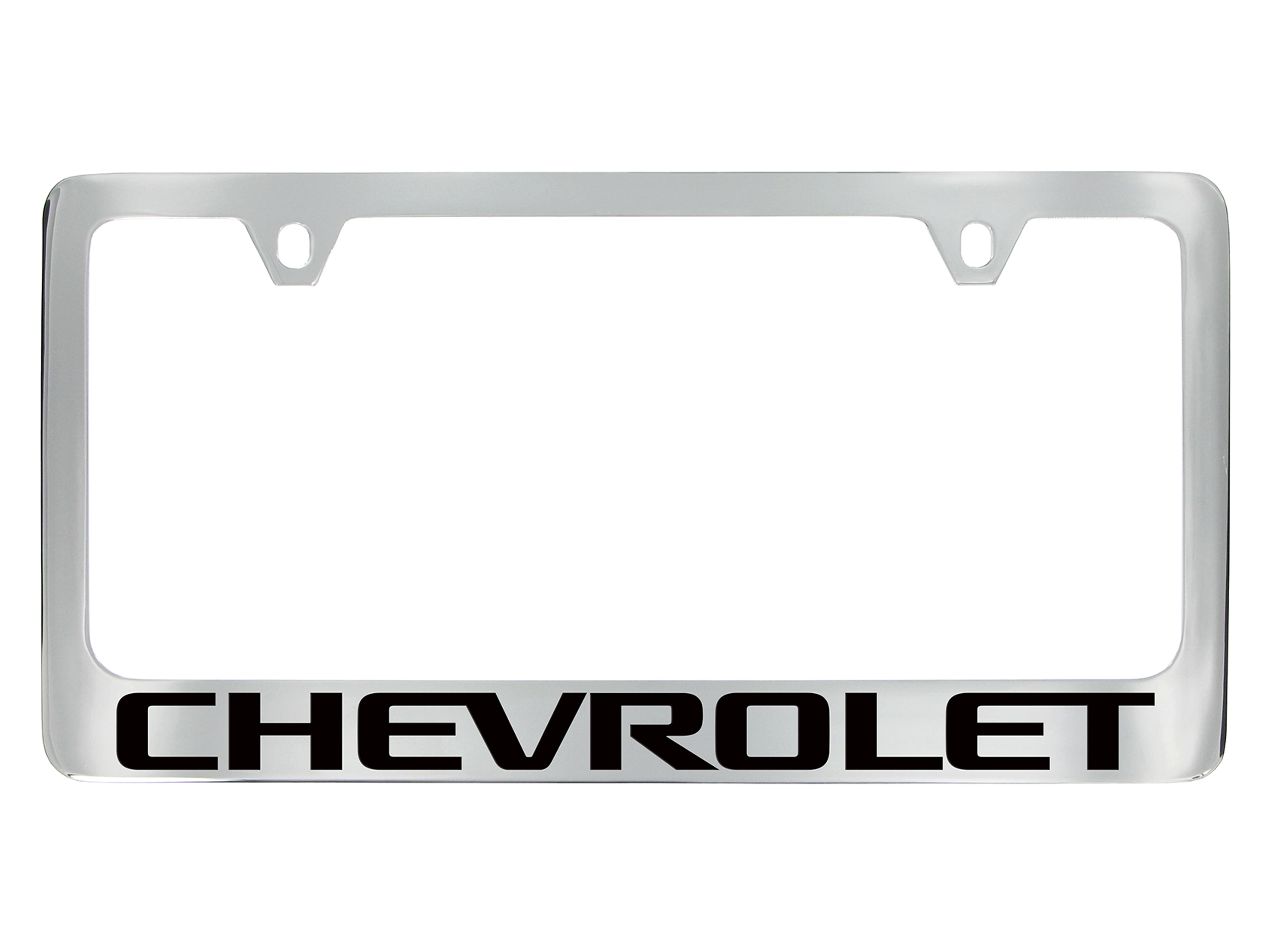License Plate Frame by Baron & Baron® in Chrome with Black Chevrolet Script - Associated Accessories