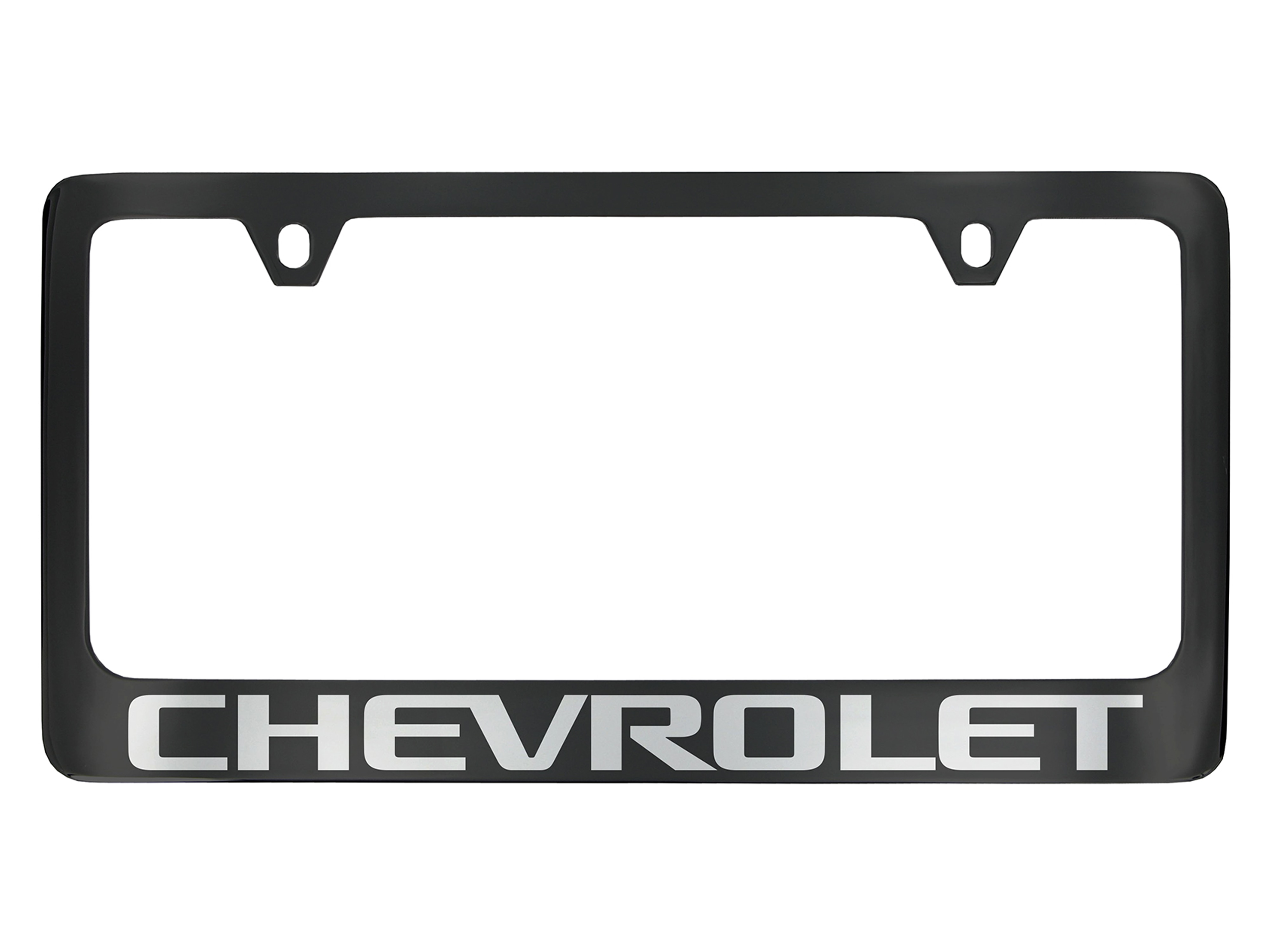 License Plate Frame by Baron & Baron® in Black with Chrome Chevrolet Script - Associated Accessories