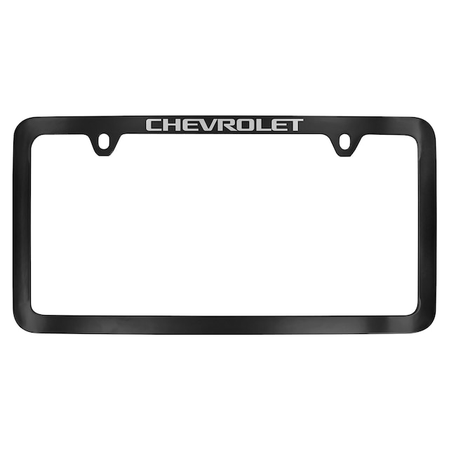 License Plate Frame by Baron & Baron® in Black with Chrome Chevrolet Script - Associated Accessories