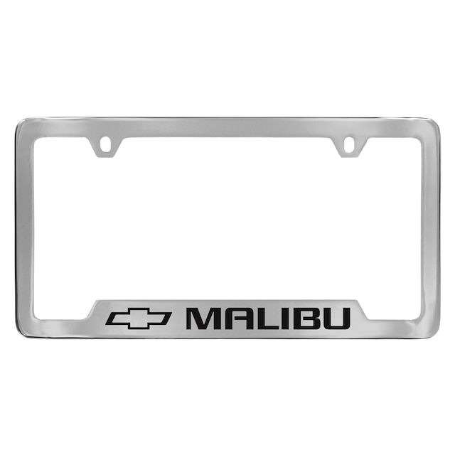 License Plate Frame by Baron & Baron® in Chrome with Bowtie Logo and Malibu Script - Associated Accessories