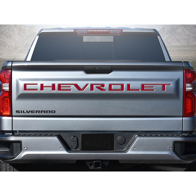 3-D Urethane CHEVROLET Tailgate Lettering in Gloss Red by Nox-Lux™ - Associated Accessories