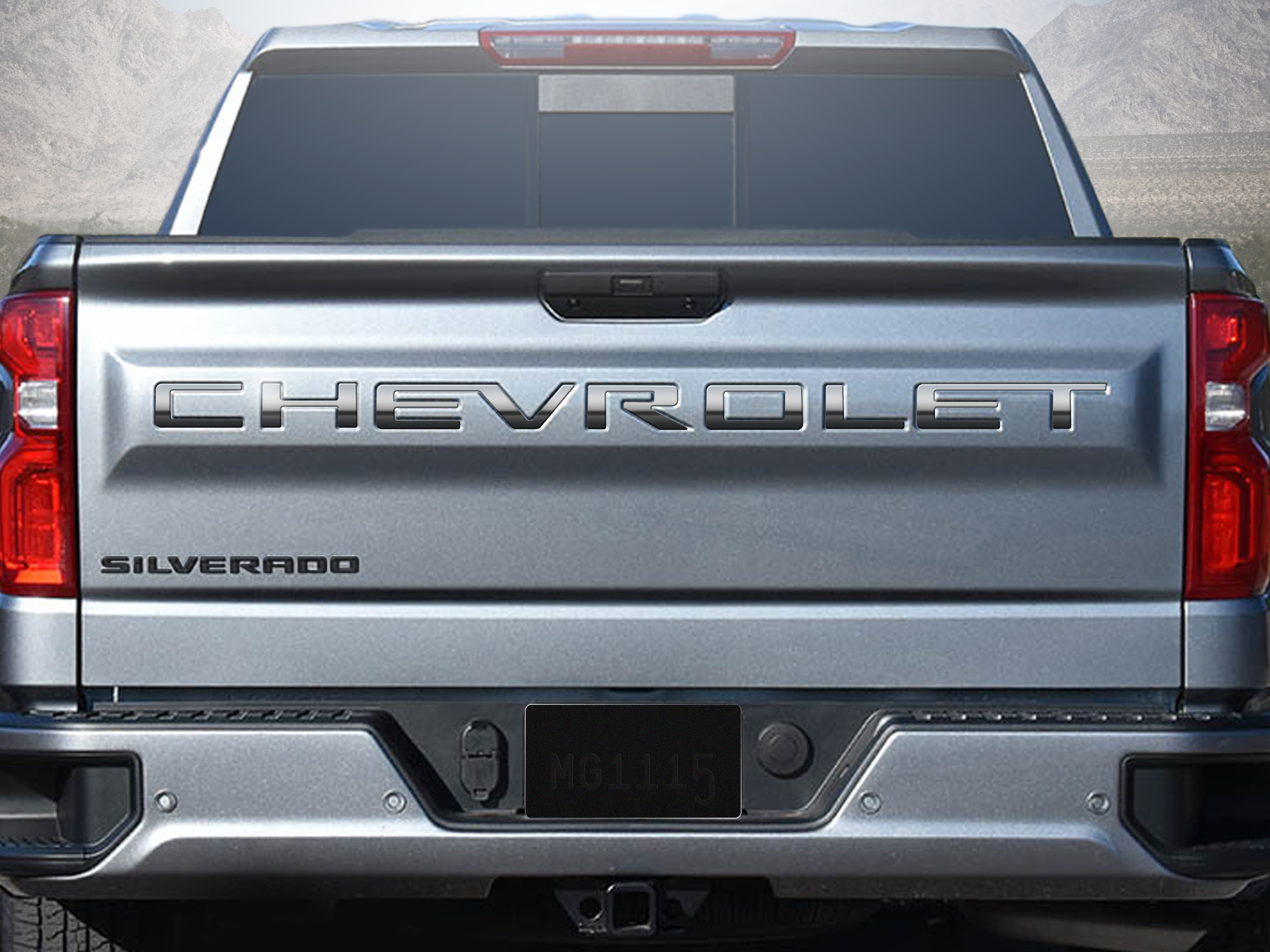 3-D Urethane CHEVROLET Tailgate Lettering in Liquid Chrome by Nox-Lux™ - Associated Accessories