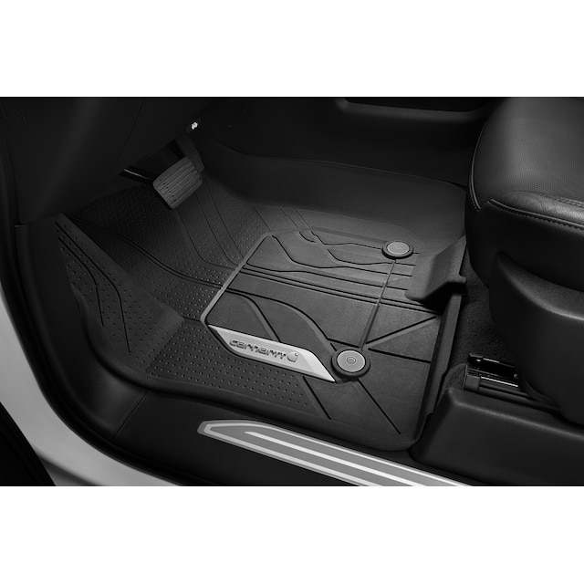 First-Row Premium All-Weather Floor Liners in Jet Black with Carhartt Logo (For Models with Center Console)