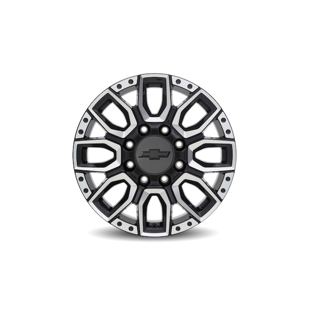 20x8.5-Inch Aluminum Multi-Spoke Wheel in Black with Selective Machining