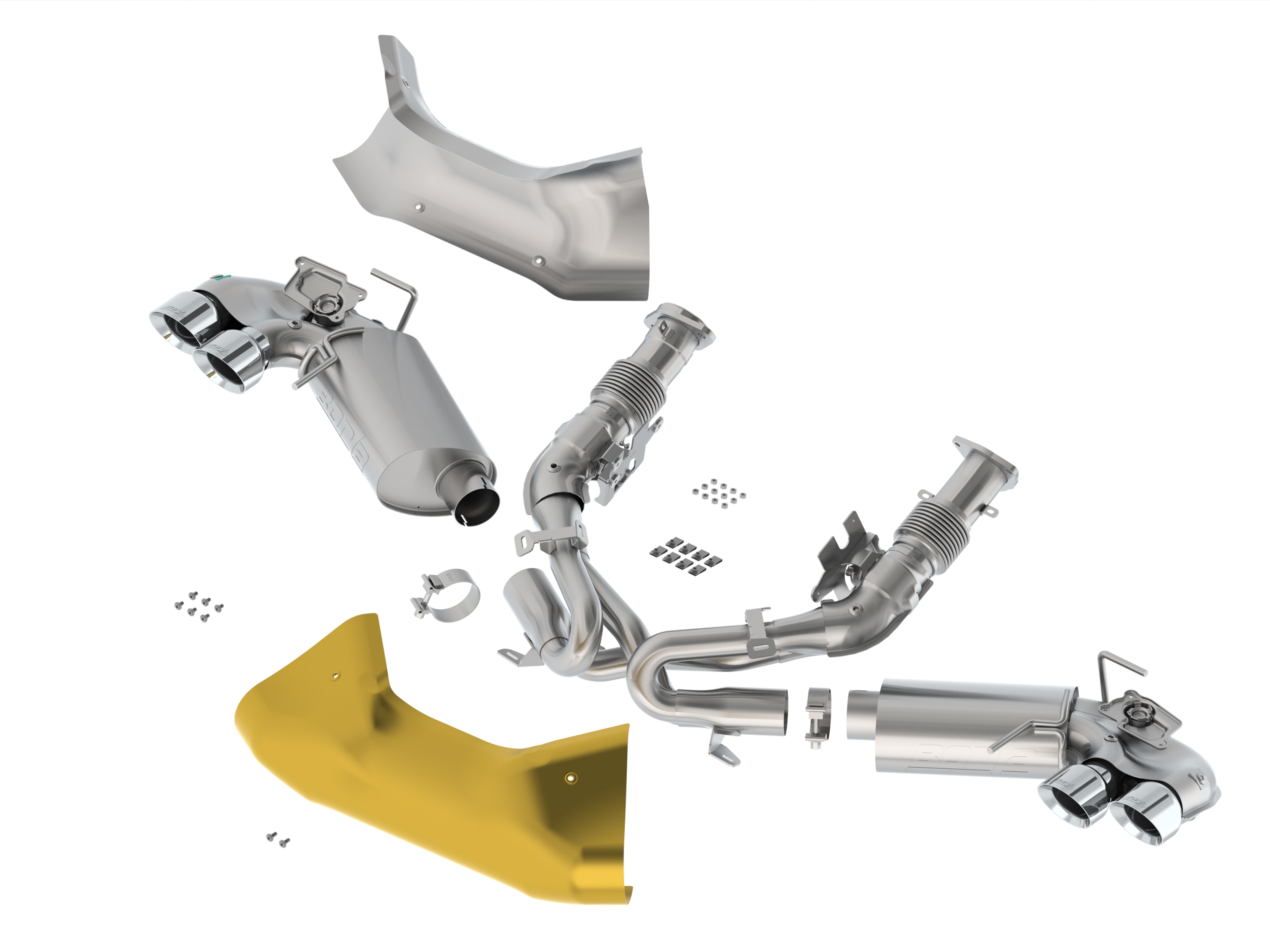 Corvette Cat-Back Dual-Mode Exhaust Upgrade System with Polished Stainless Tips by Borla® - Associated Accessories