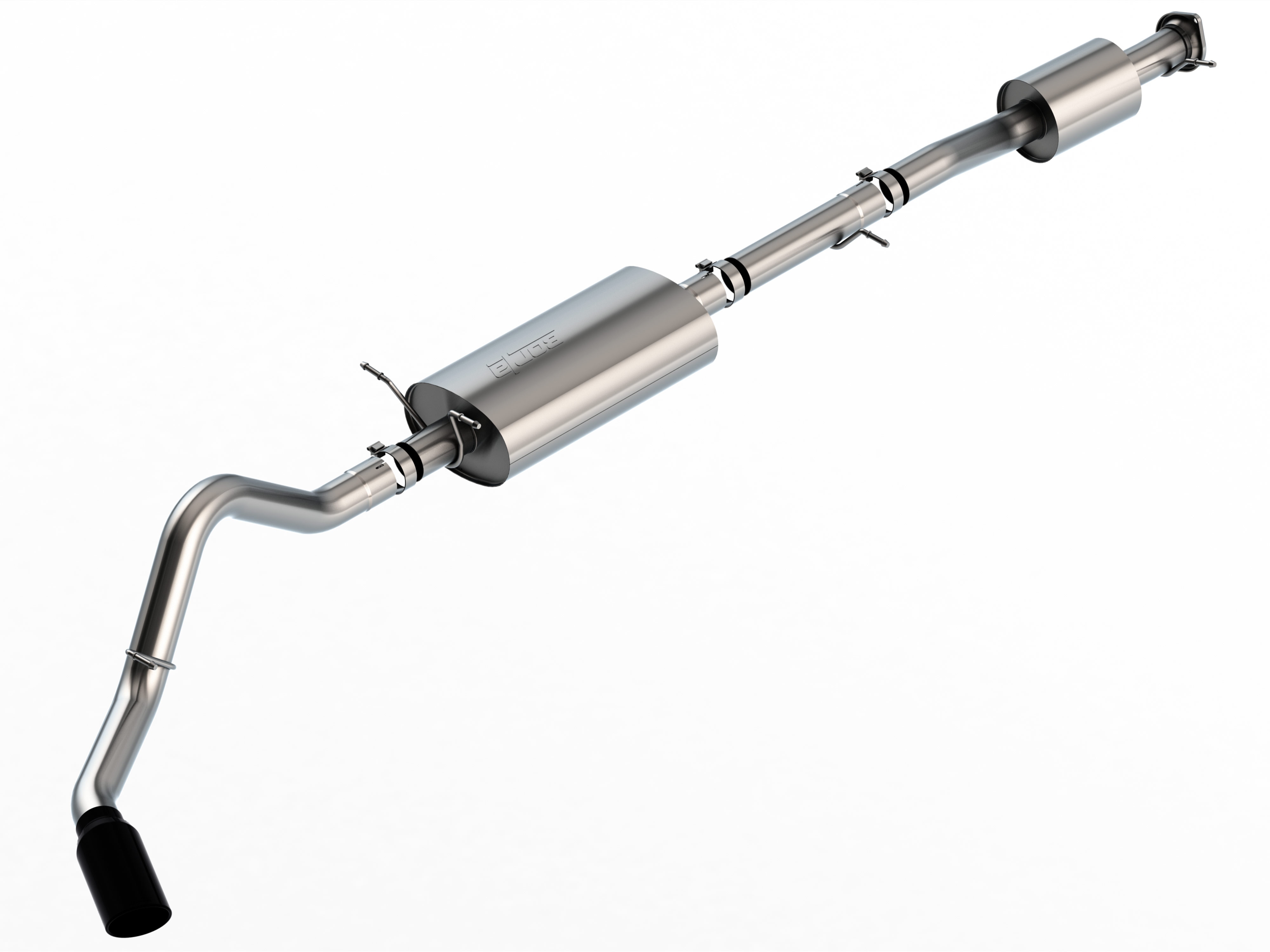 6.6L Gas Cat-Back Exhaust Upgrade System with Single Black Chrome Tip for Long Wheel Base Models by Borla® - Associated Accessories