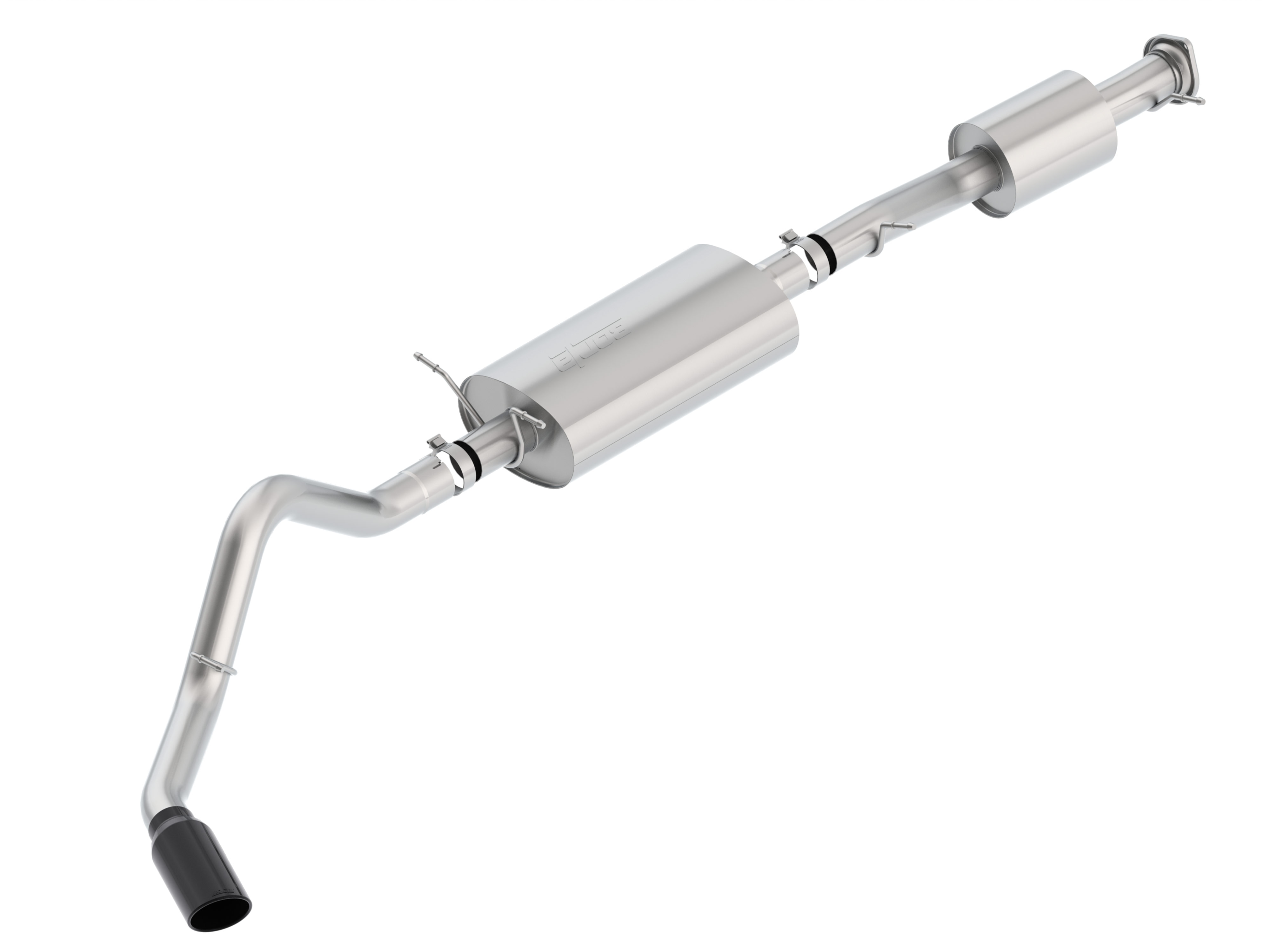 6.6L Gas Cat-Back Exhaust Upgrade System with Single Black Chrome Tip for Short Wheel Base Models by Borla® - Associated Accessories