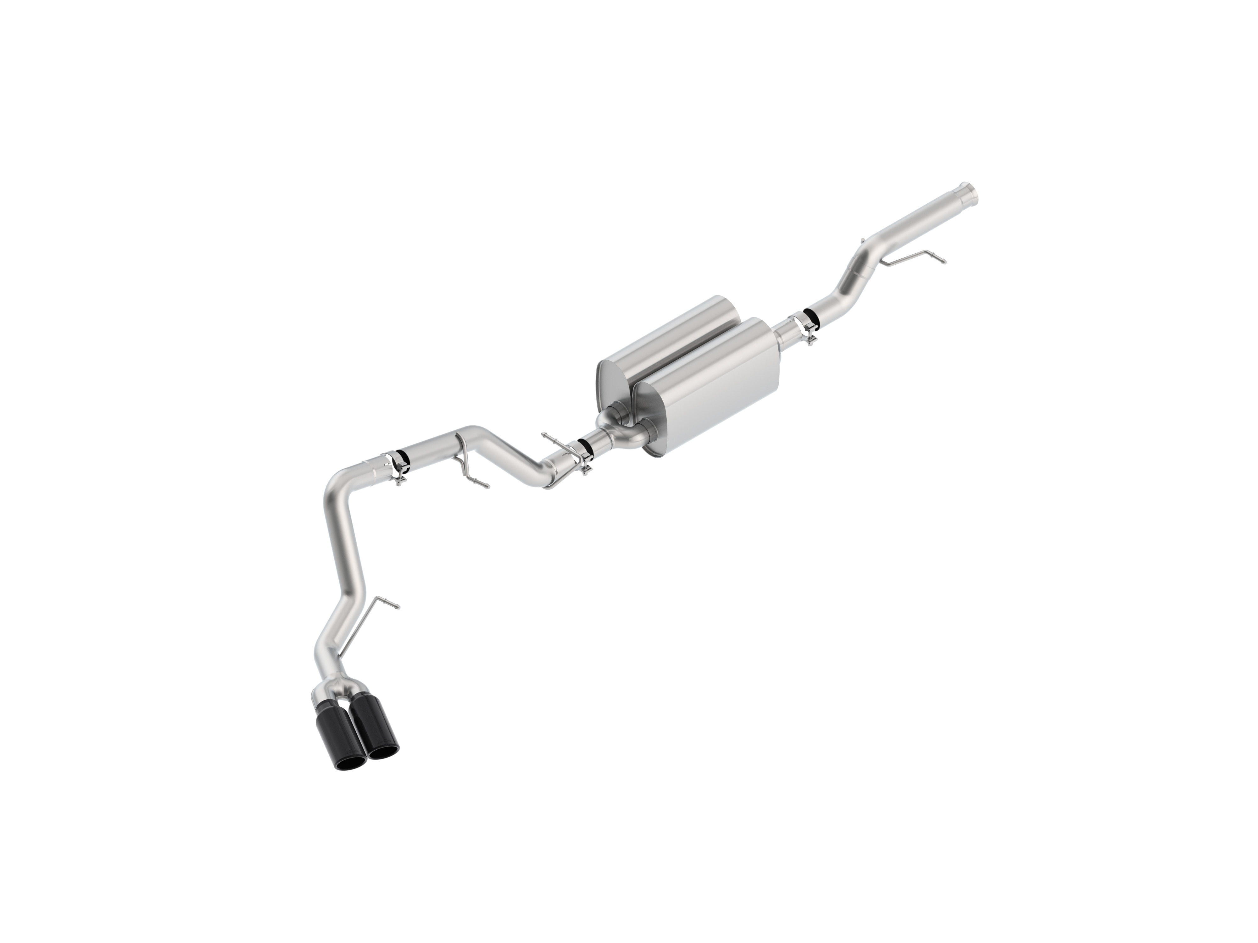 5.3L Cat-Back Dual Exhaust Upgrade System with Black Chrome Tips by Borla®- Associated Accessories