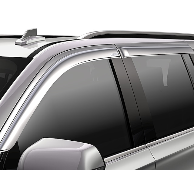 Front and Rear In-Channel Side Window Deflector in Chrome by LUND® - Associated Accessories