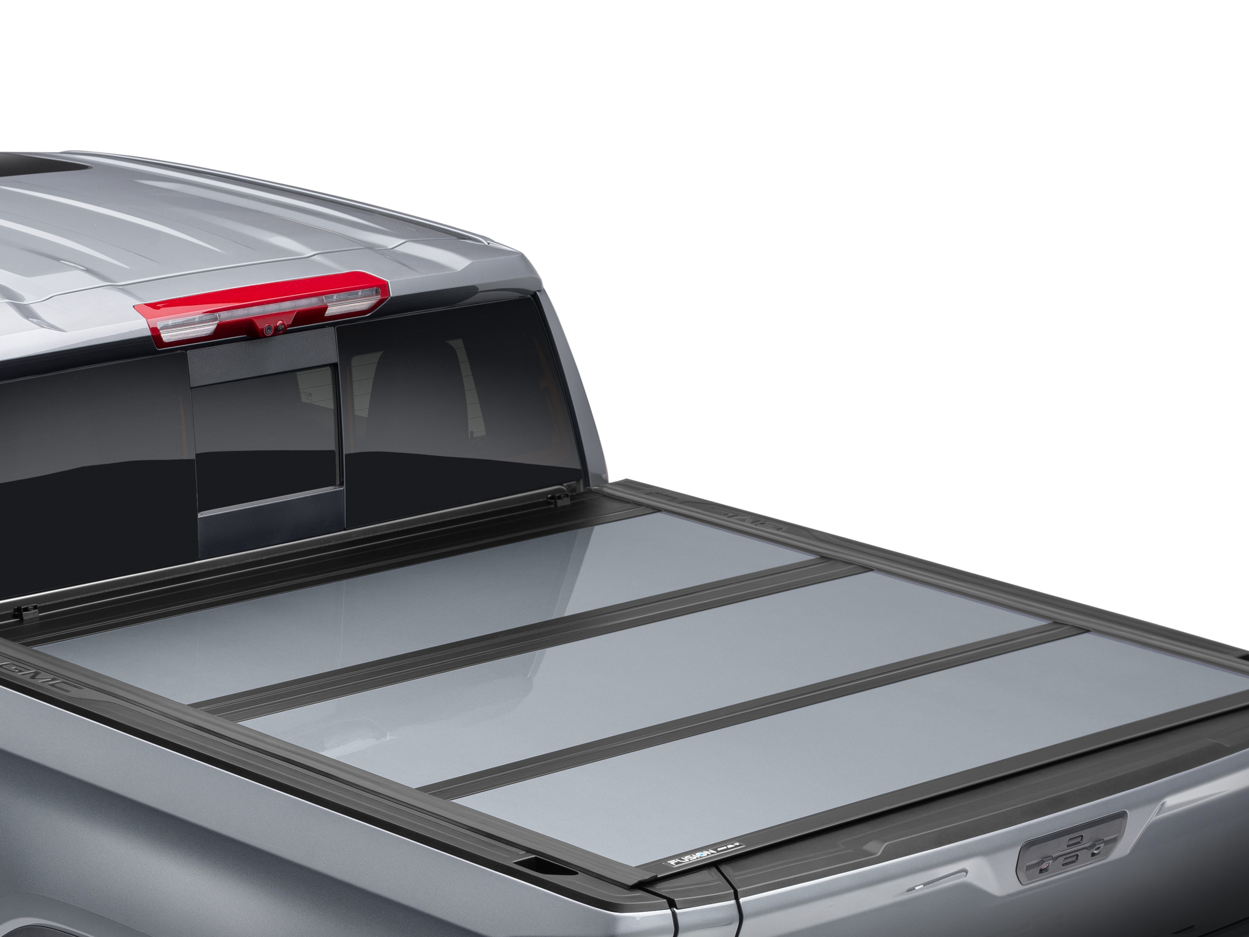 Short Bed Hard Folding Painted Truck Bed Cover in Silver by Advantage® - Associated Accessories
