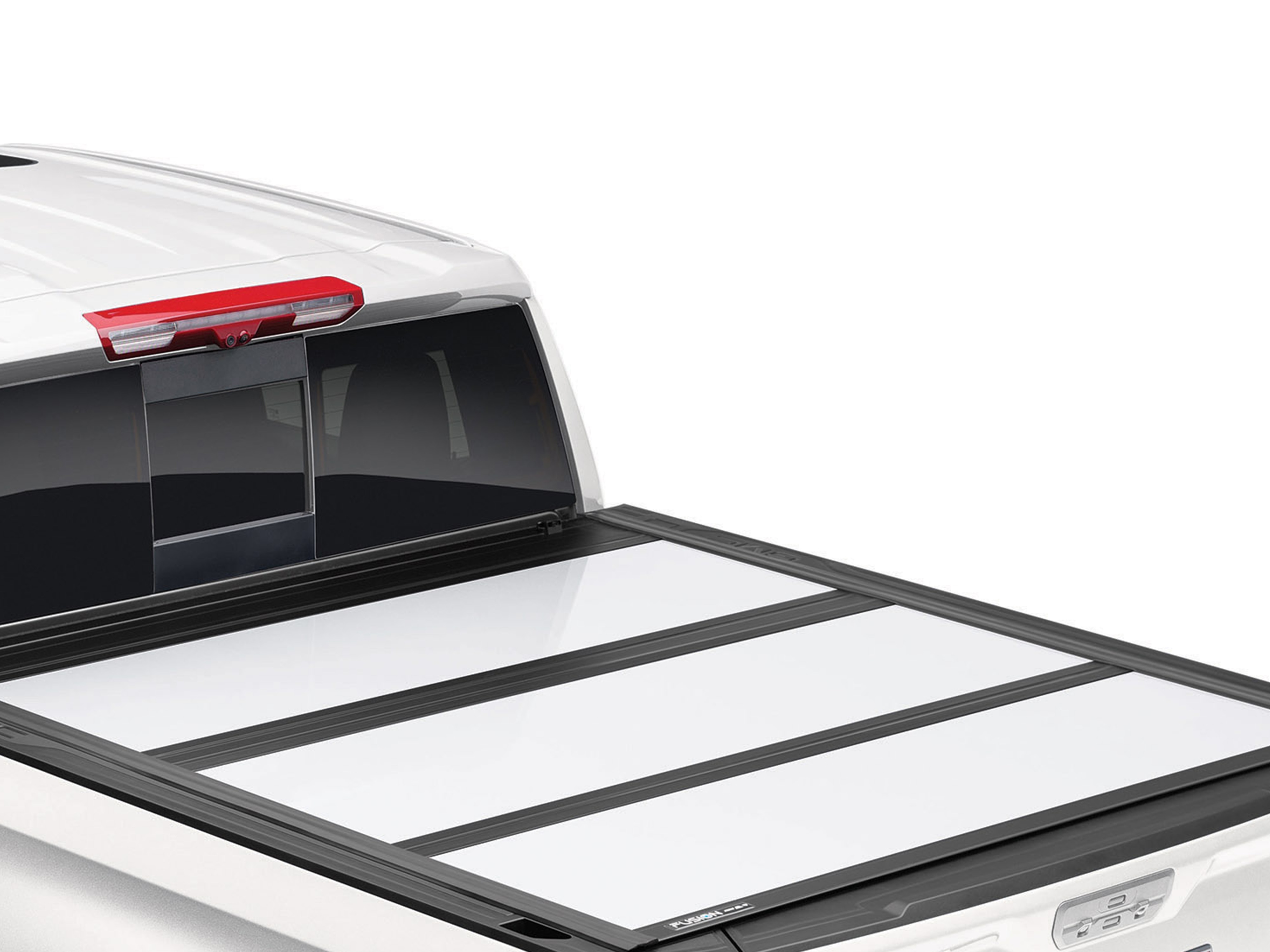 Standard Bed Hard Folding Painted Truck Bed Cover in Summit White by Advantage® - Associated Accessories