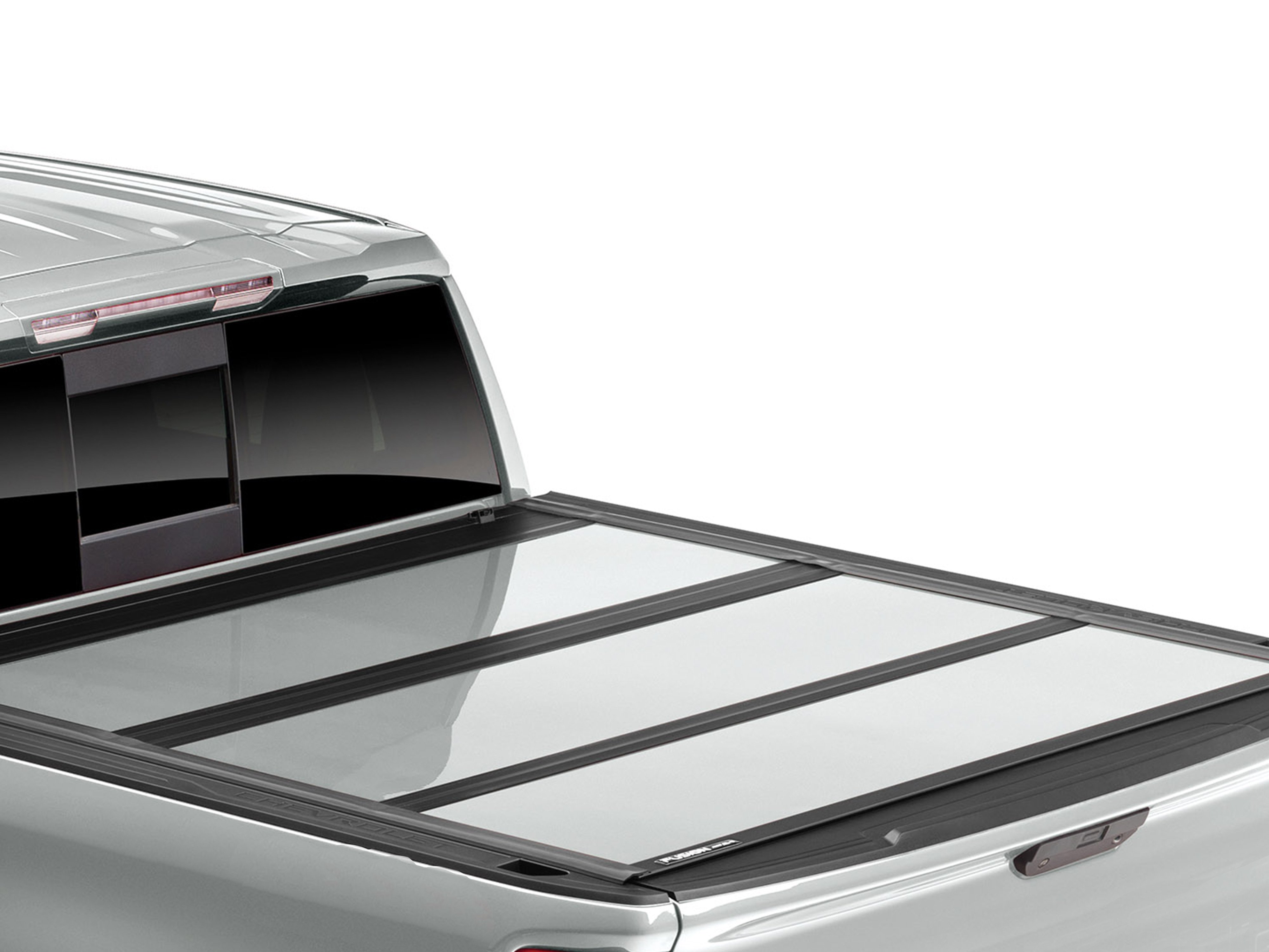 Standard Bed Hard Folding Painted Truck Bed Cover in Silver by Advantage® - Associated Accessories