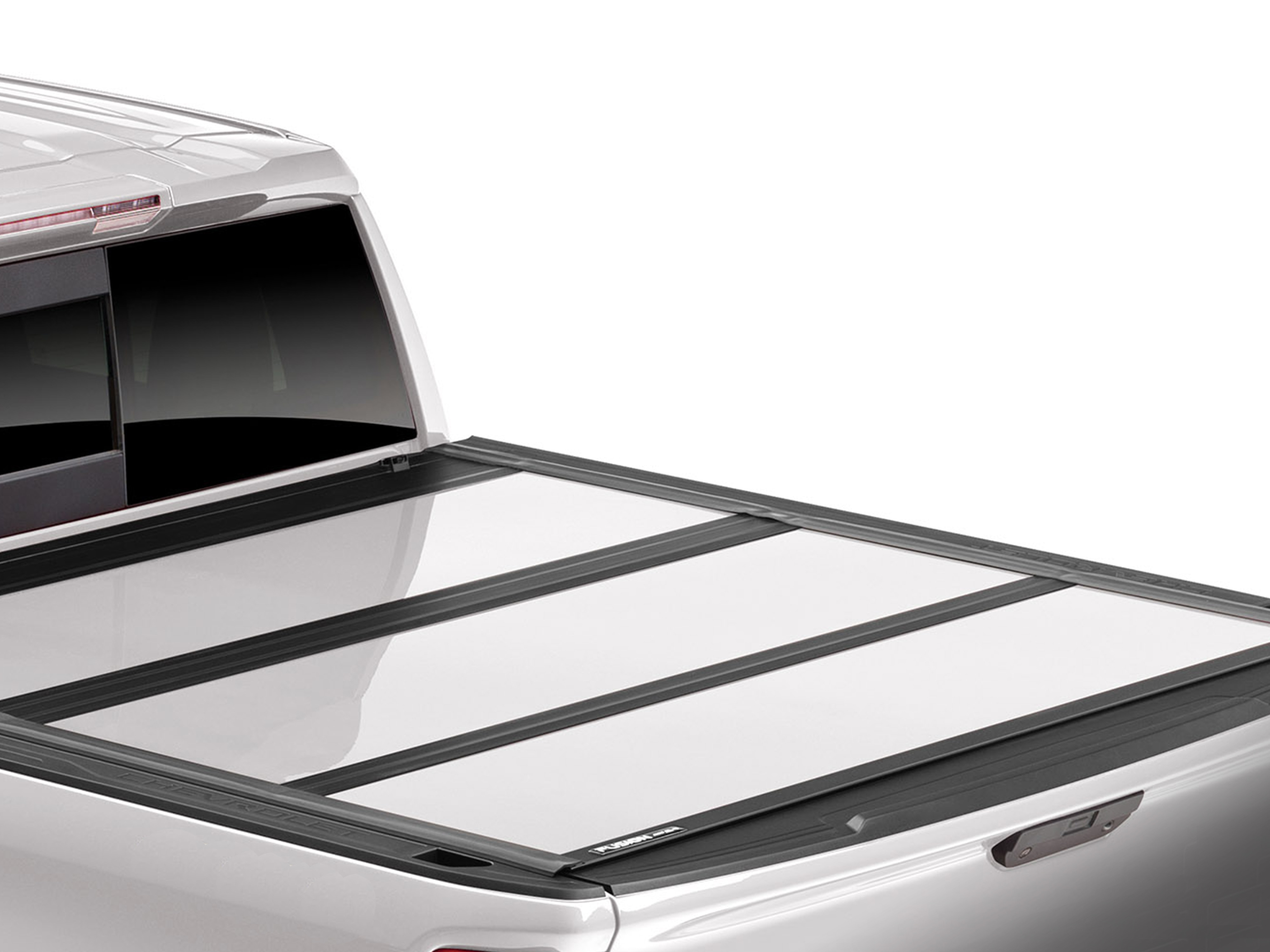 Standard Bed Hard Folding Painted Truck Bed Cover in White Tricoat by Advantage® - Associated Accessories