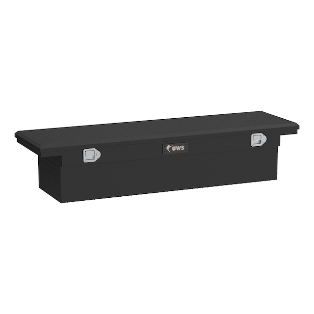Cross Bed Low Profile Single Lid Aluminum Tool Box in Matte Black Powder Coated Diamond Tread by UWS® - Associated Accessories