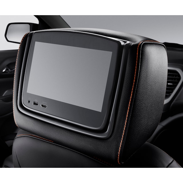 Rear-Seat Infotainment System with DVD Player in Jet Black Leather with Kalahari Stitching and AT4 Logo