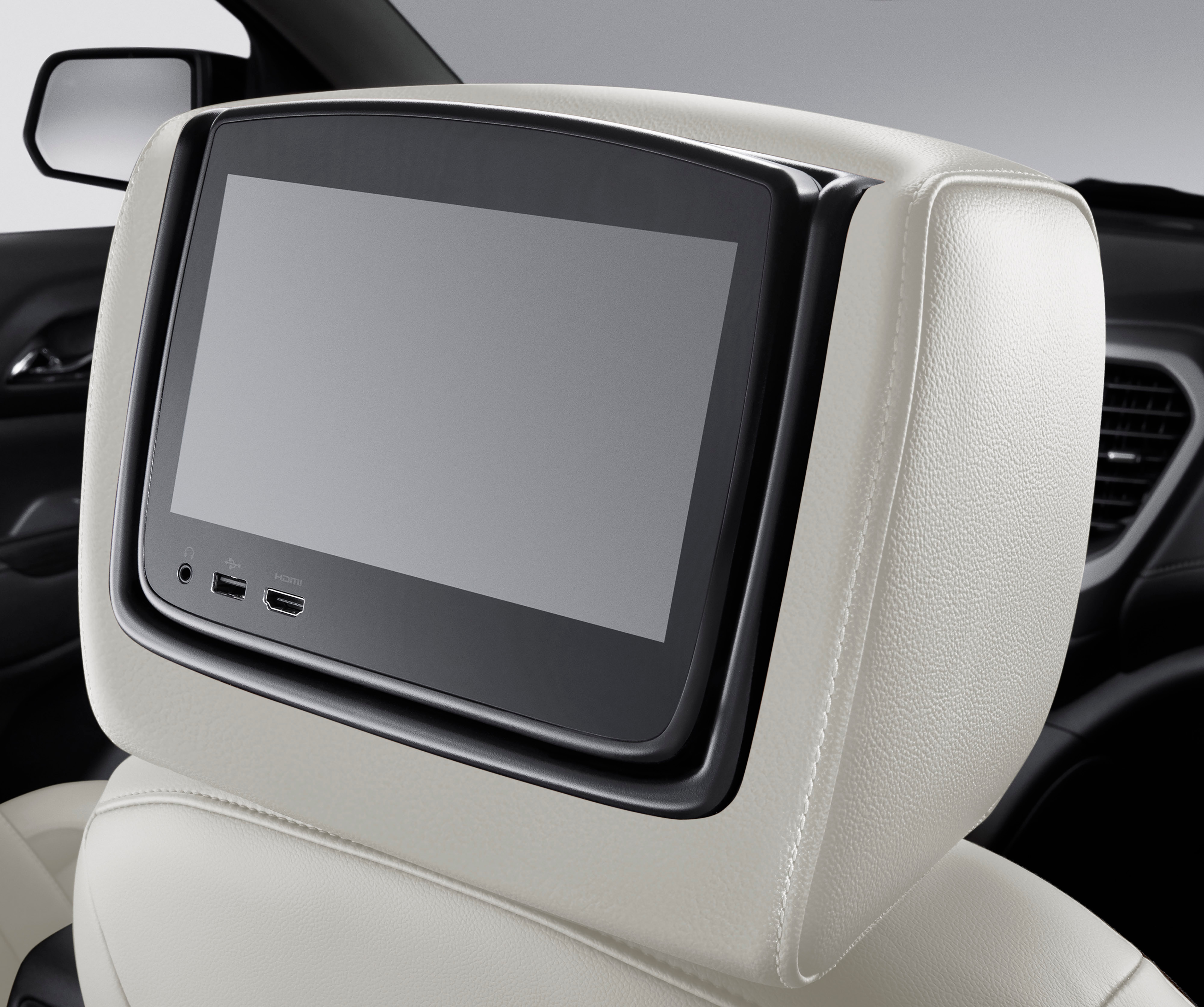 Rear-Seat Infotainment System in Light Shale Leather and Denali Logo