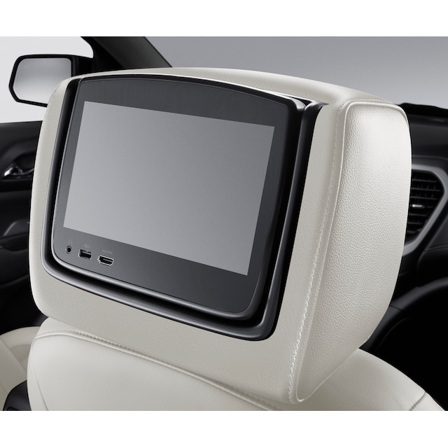 Rear-Seat Infotainment System in Light Shale Leather and Denali Logo