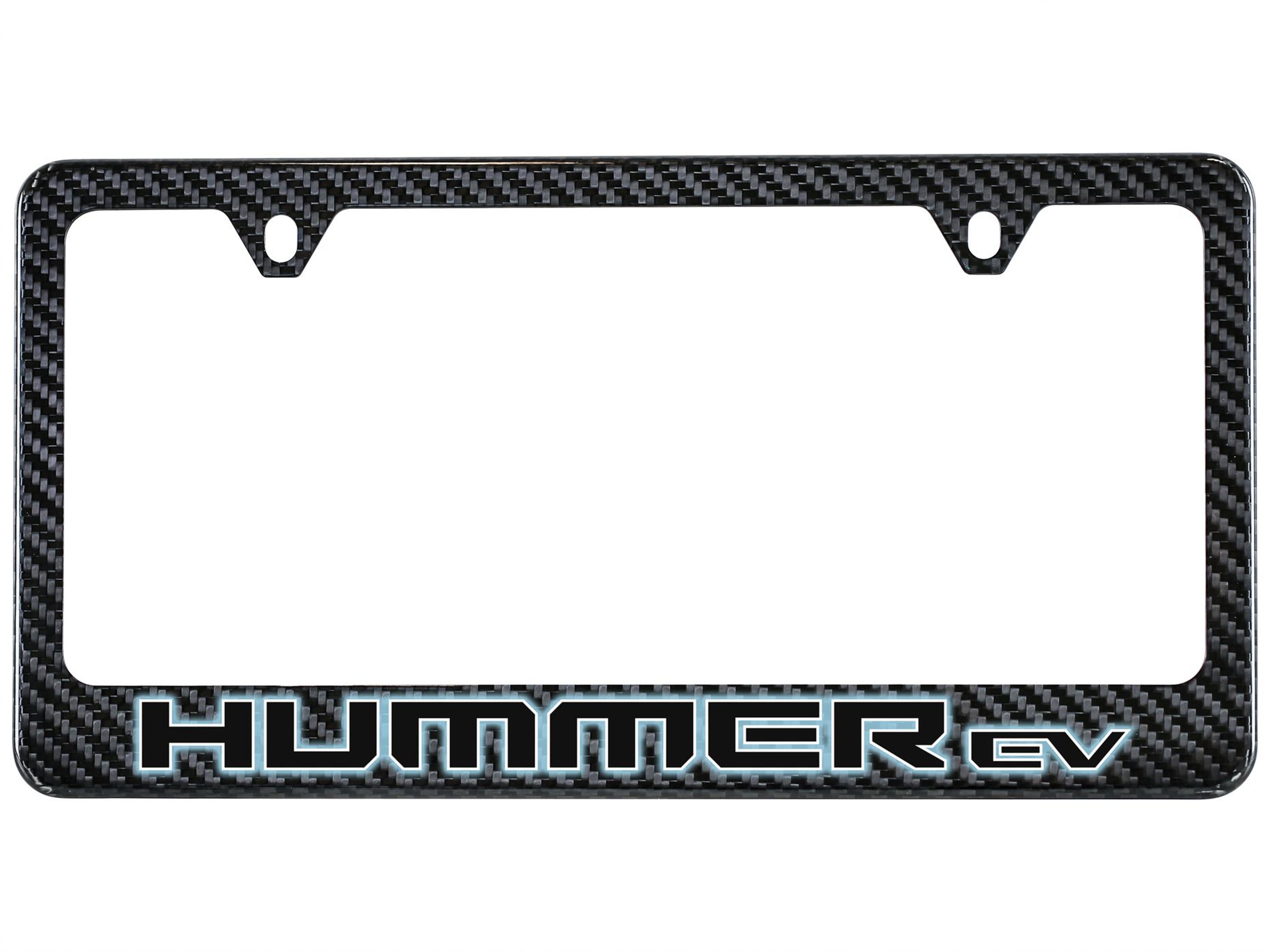 License Plate Frame in Carbon Fiber with GMC HUMMER EV Pickup Logo by Baron & Baron® - Associated Accessories