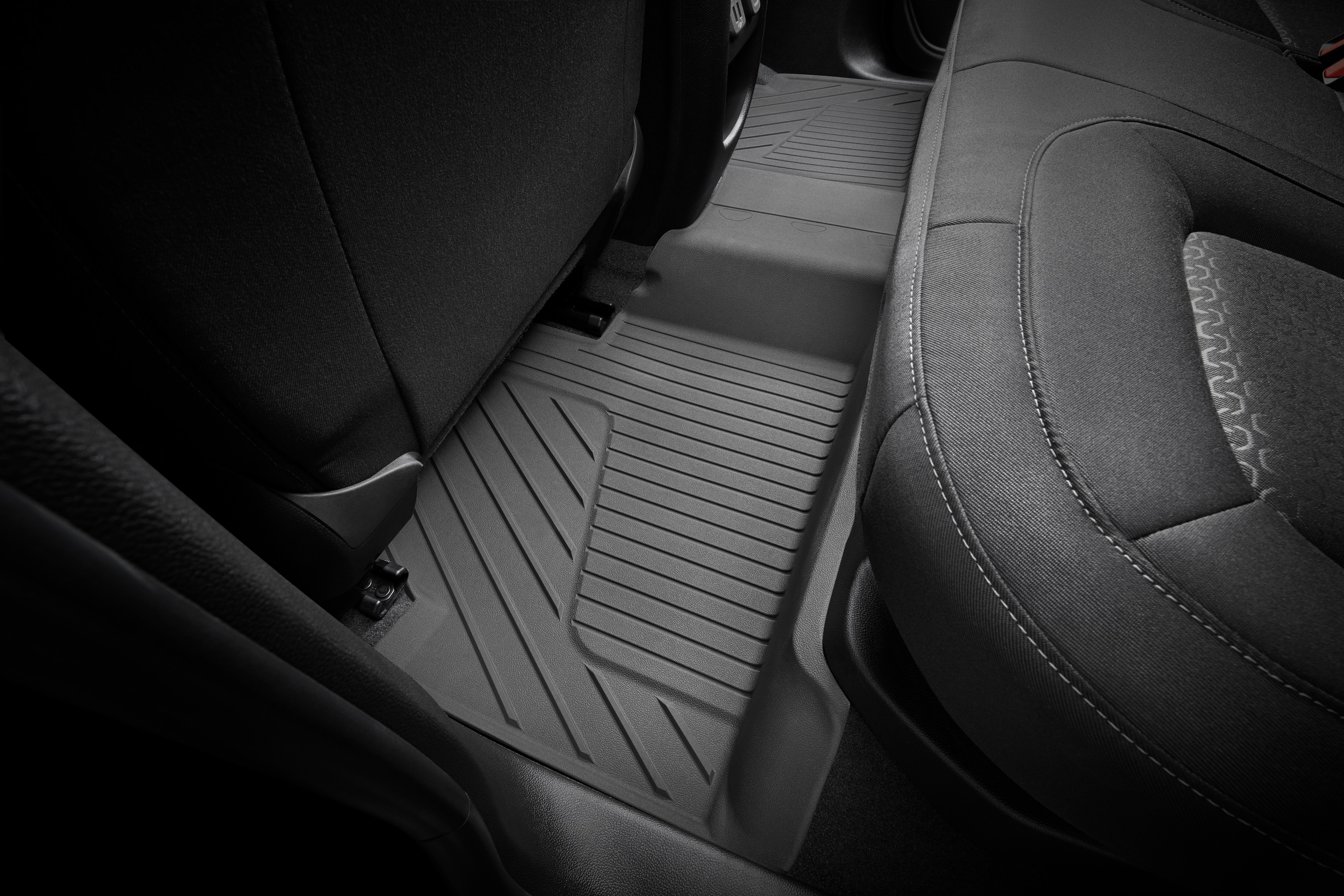Extended Cab Second-Row Interlocking Premium All-Weather Floor Liners in Jet Black