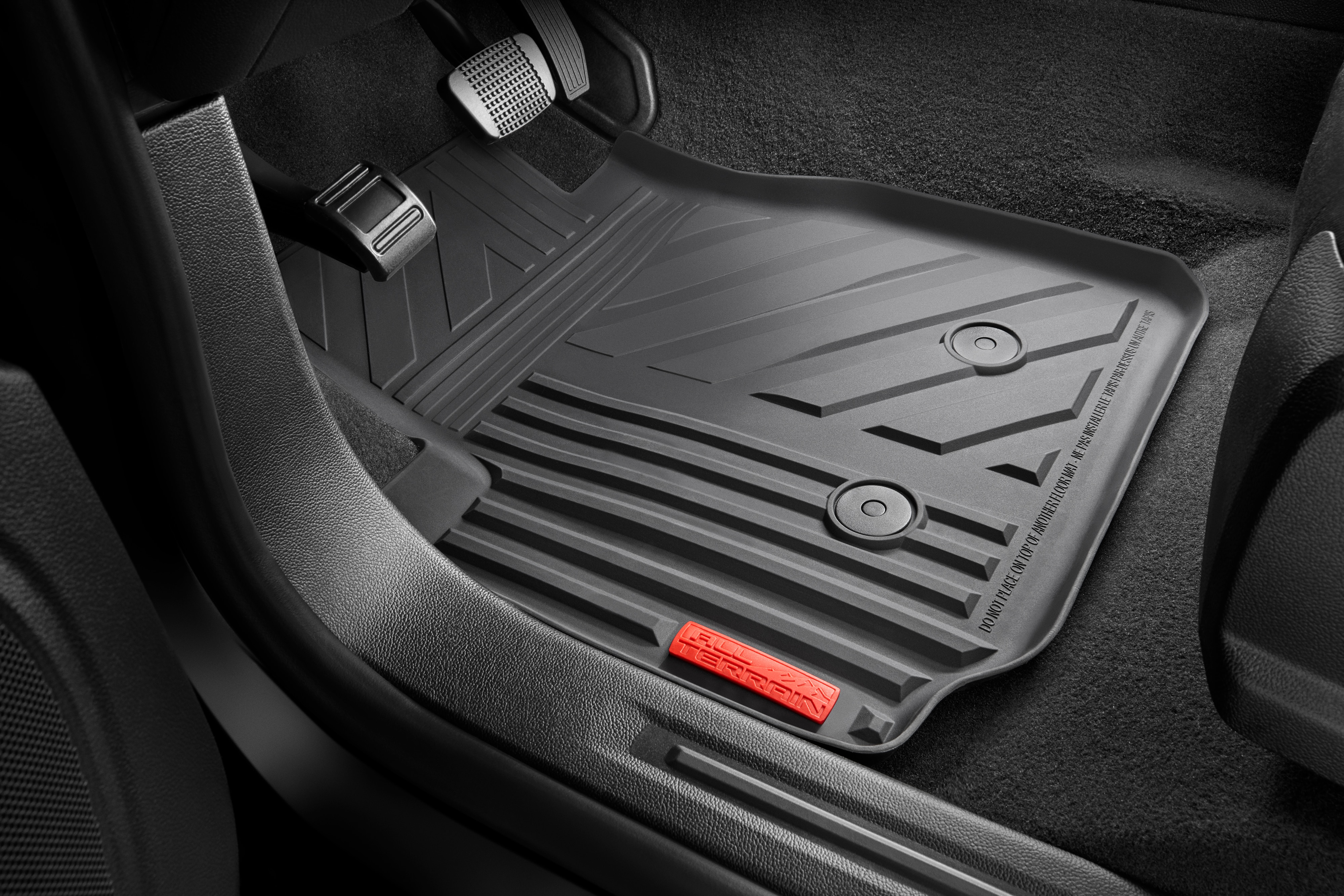 First-Row Premium All-Weather Floor Mats in Jet Black with All-Terrain Script
