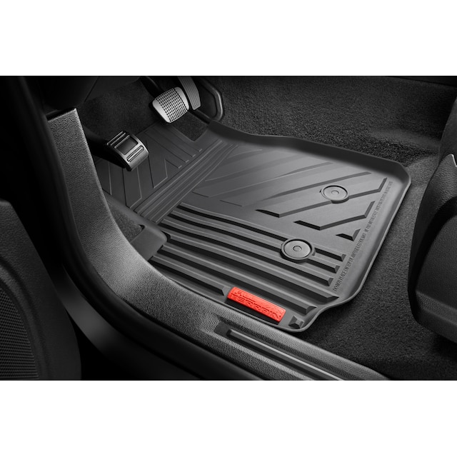 First-Row Premium All-Weather Floor Mats in Jet Black with All-Terrain Script