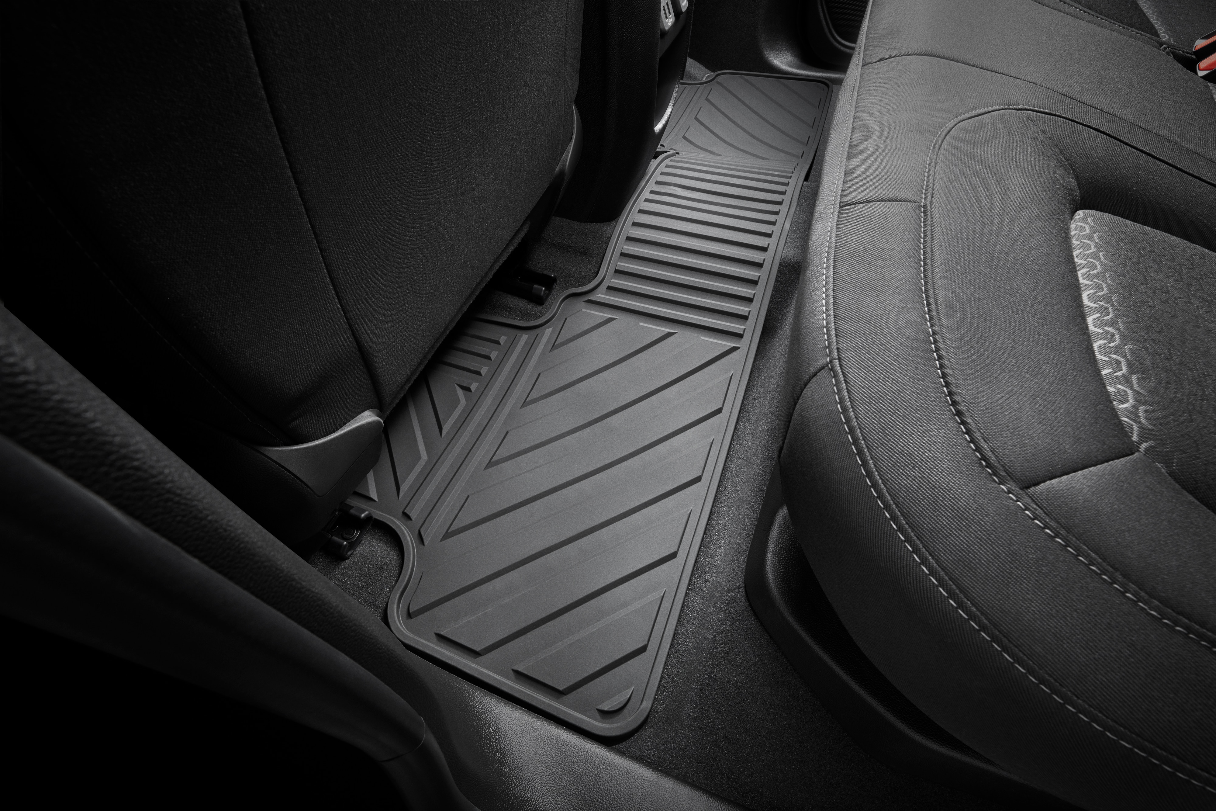 Crew Cab Second-Row One-Piece Premium All-Weather Floor Mat in Jet Black