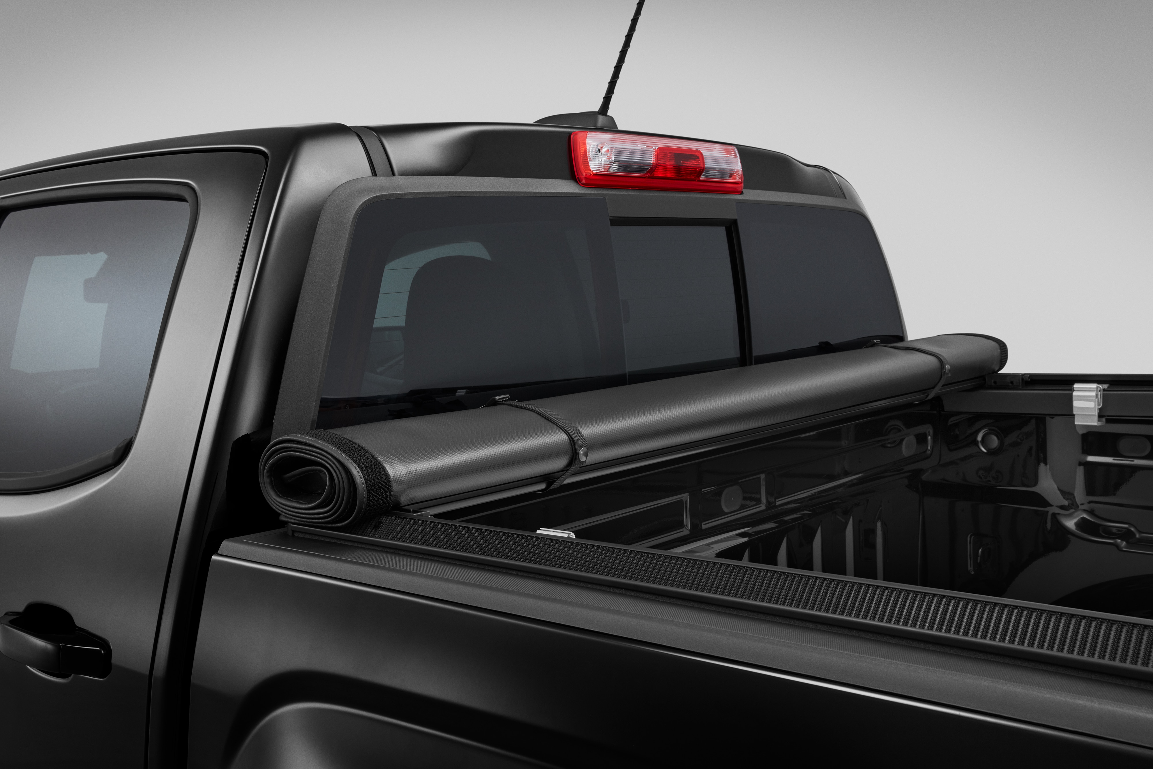 Short Bed Soft Roll-Up Truck Bed Cover in Black with GMC Logo