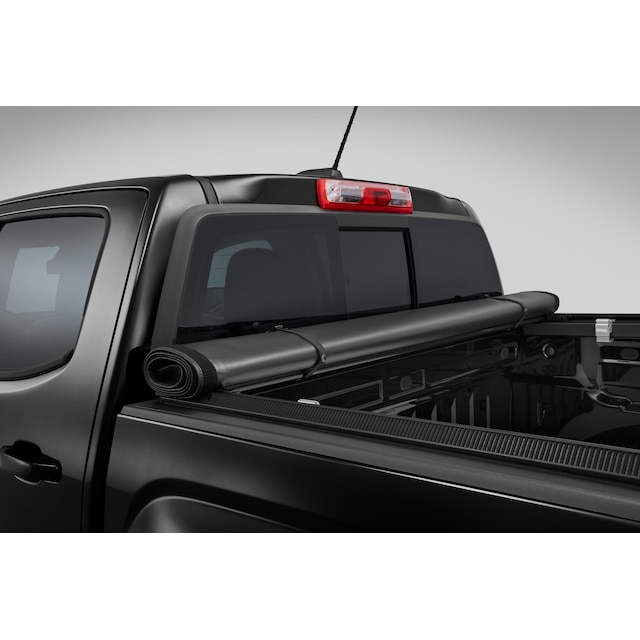 Short Bed Soft Roll-Up Truck Bed Cover in Black with GMC Logo