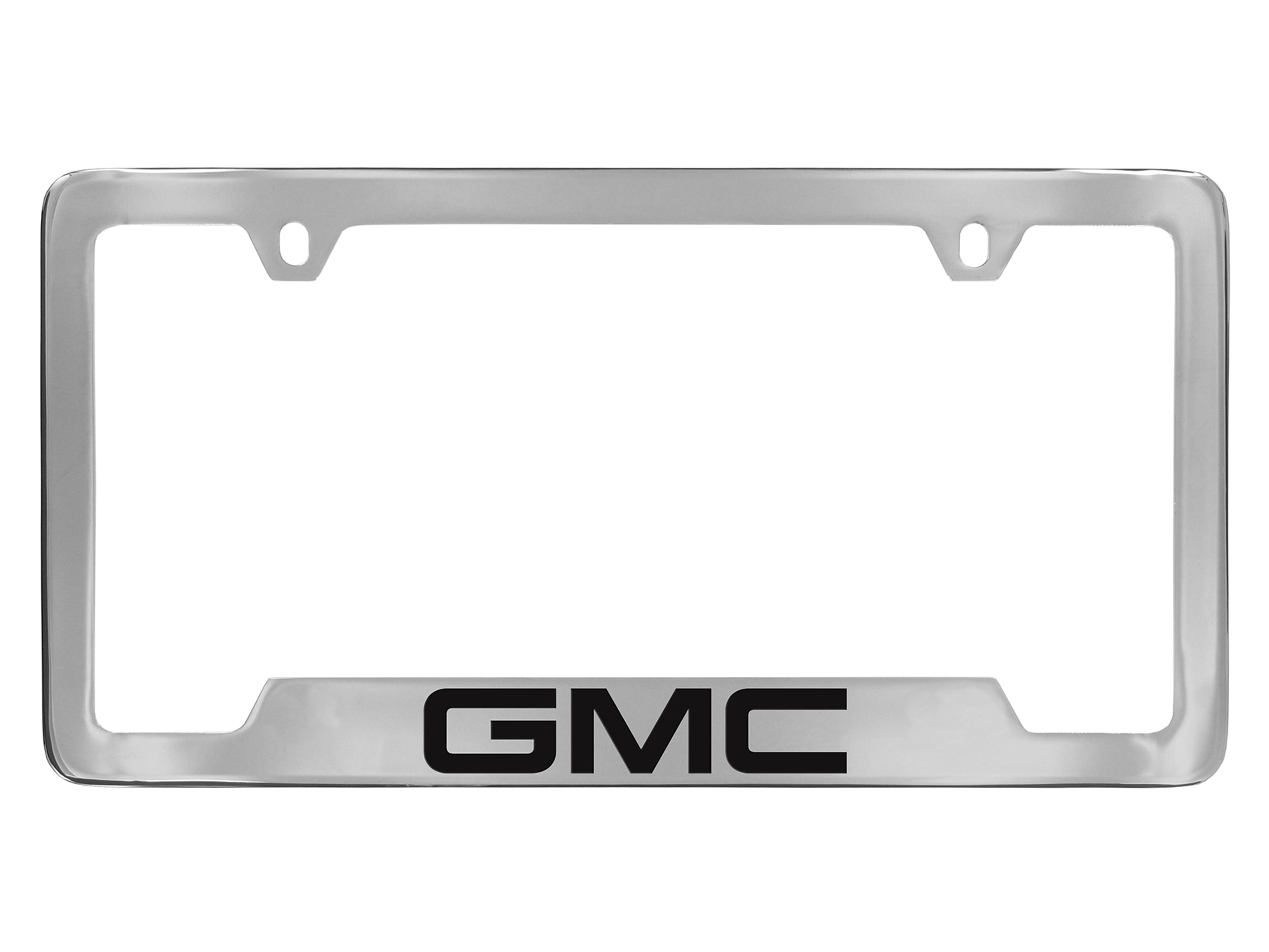 License Plate Frame by Baron & Baron® in Chrome with Black GMC Script - Associated Accessories