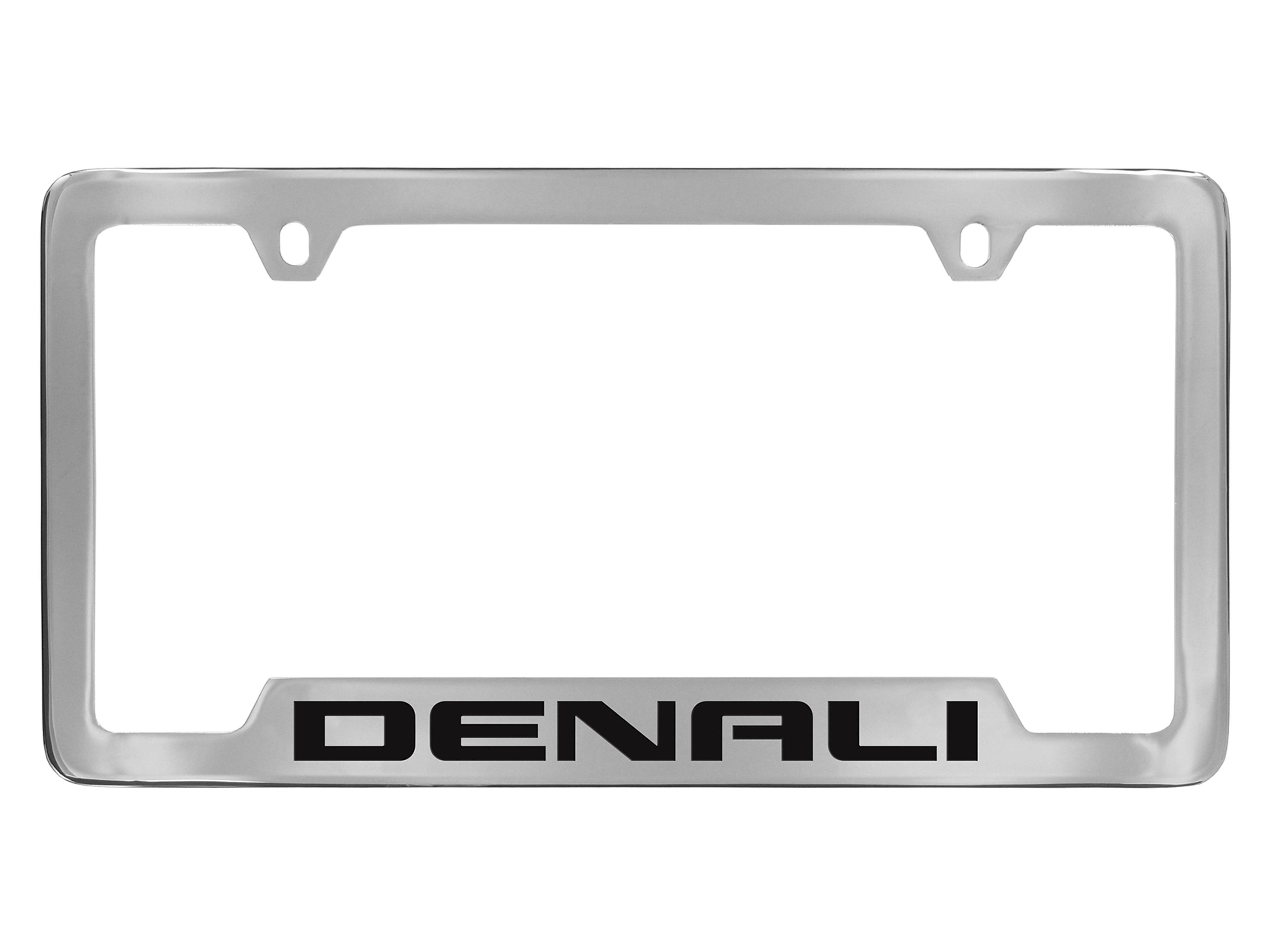 License Plate Frame by Baron & Baron® in Chrome with Black Denali Script - Associated Accessories