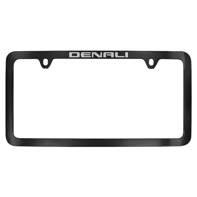 License Plate Frame by Baron & Baron® in Black with Chrome Denali Script - Associated Accessories