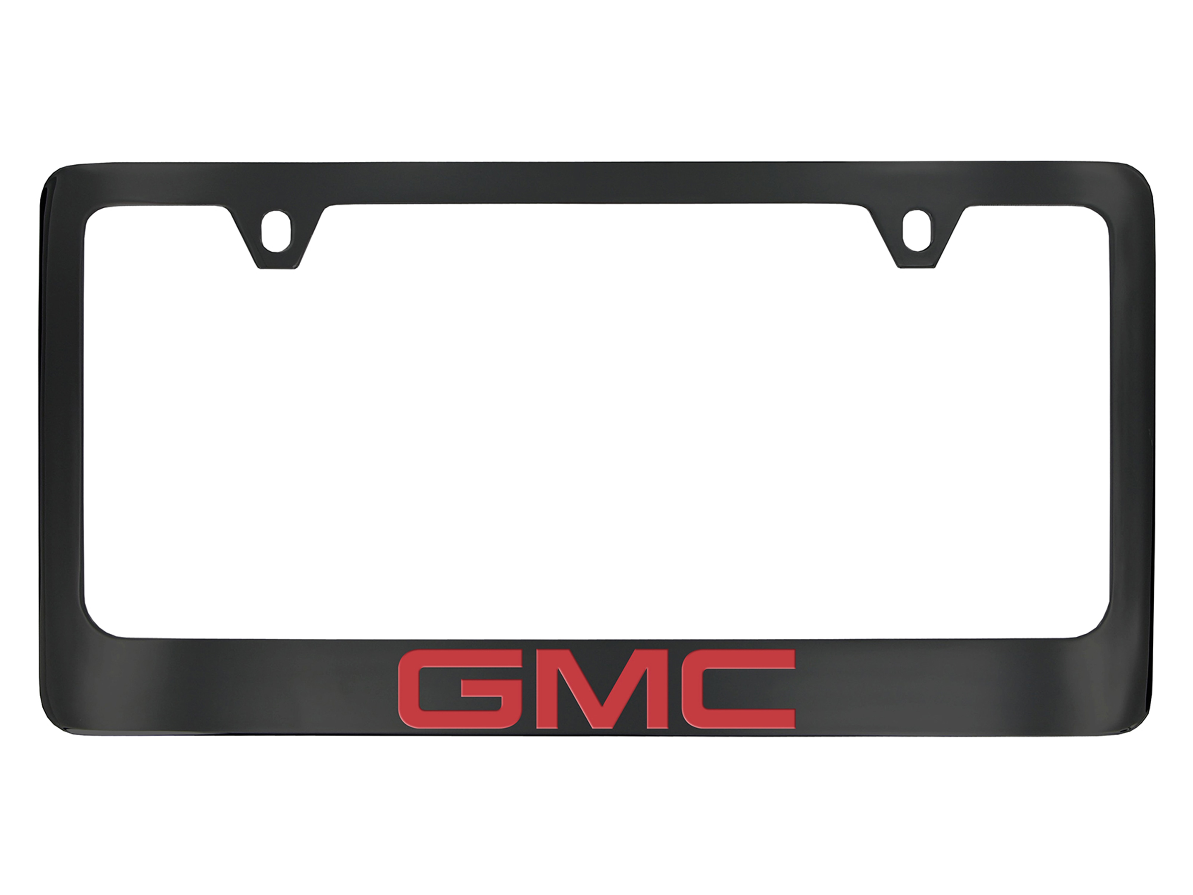 License Plate Frame by Baron & Baron® in Black with Red GMC Logo - Associated Accessories