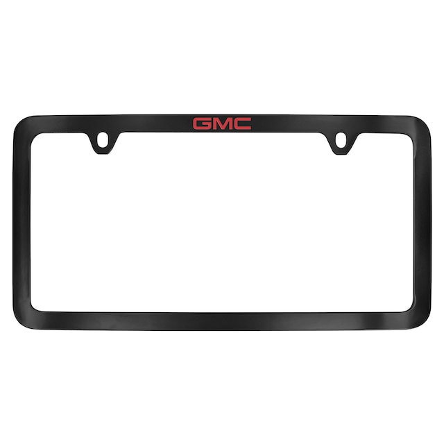 License Plate Frame by Baron & Baron® in Black with Red GMC Logo - Associated Accessories