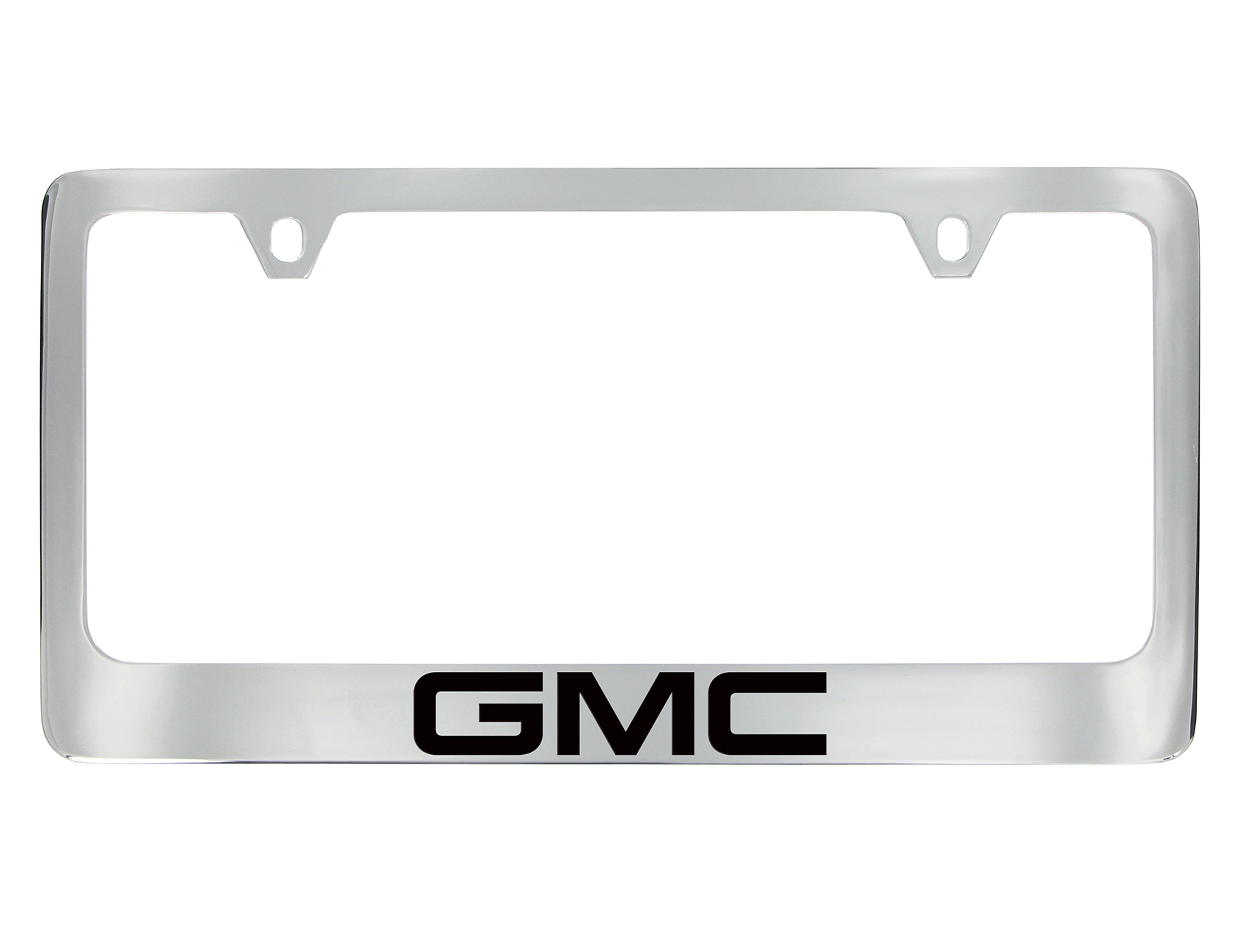 License Plate Frame by Baron & Baron® in Chrome with Black GMC Logo - Associated Accessories