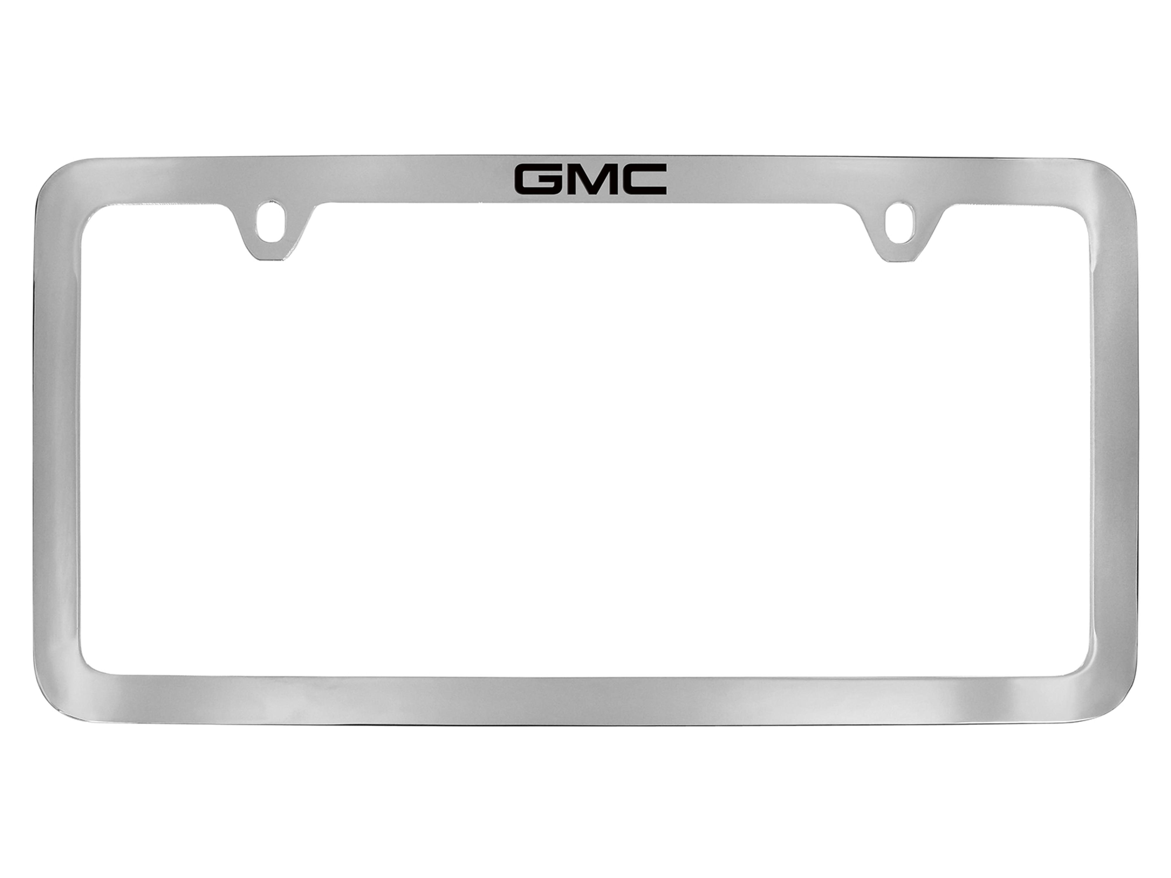 License Plate Frame by Baron & Baron® in Chrome with Black GMC Logo - Associated Accessories