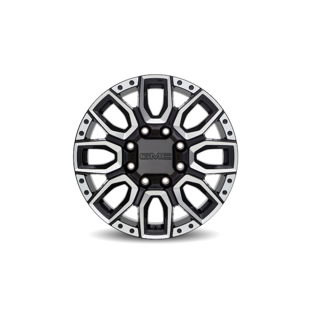 20x8.5-Inch Aluminum Multi-Spoke Wheel in Black with Selective Machining