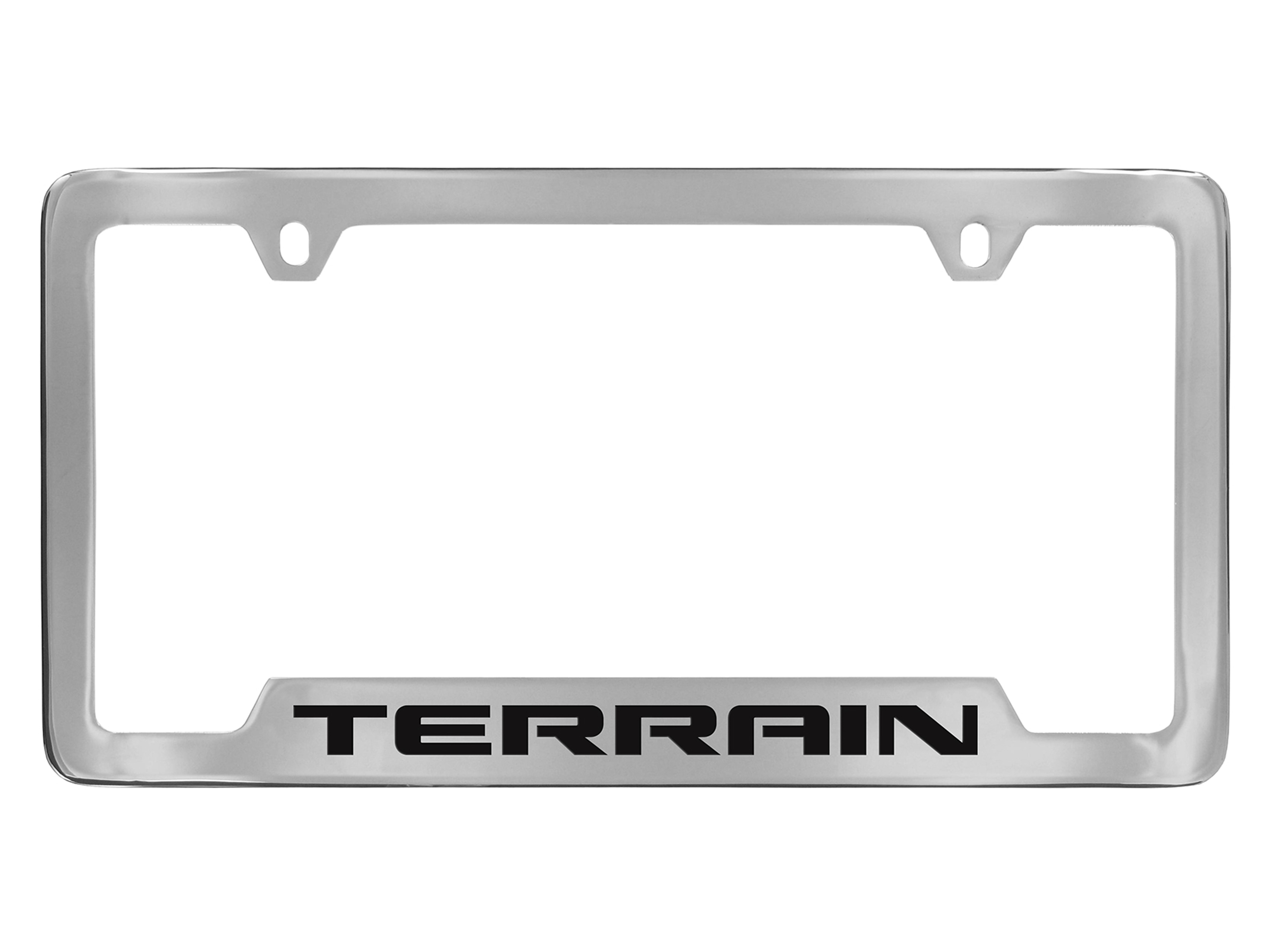 License Plate Frame by Baron & Baron® in Chrome with Black Terrain Script - Associated Accessories