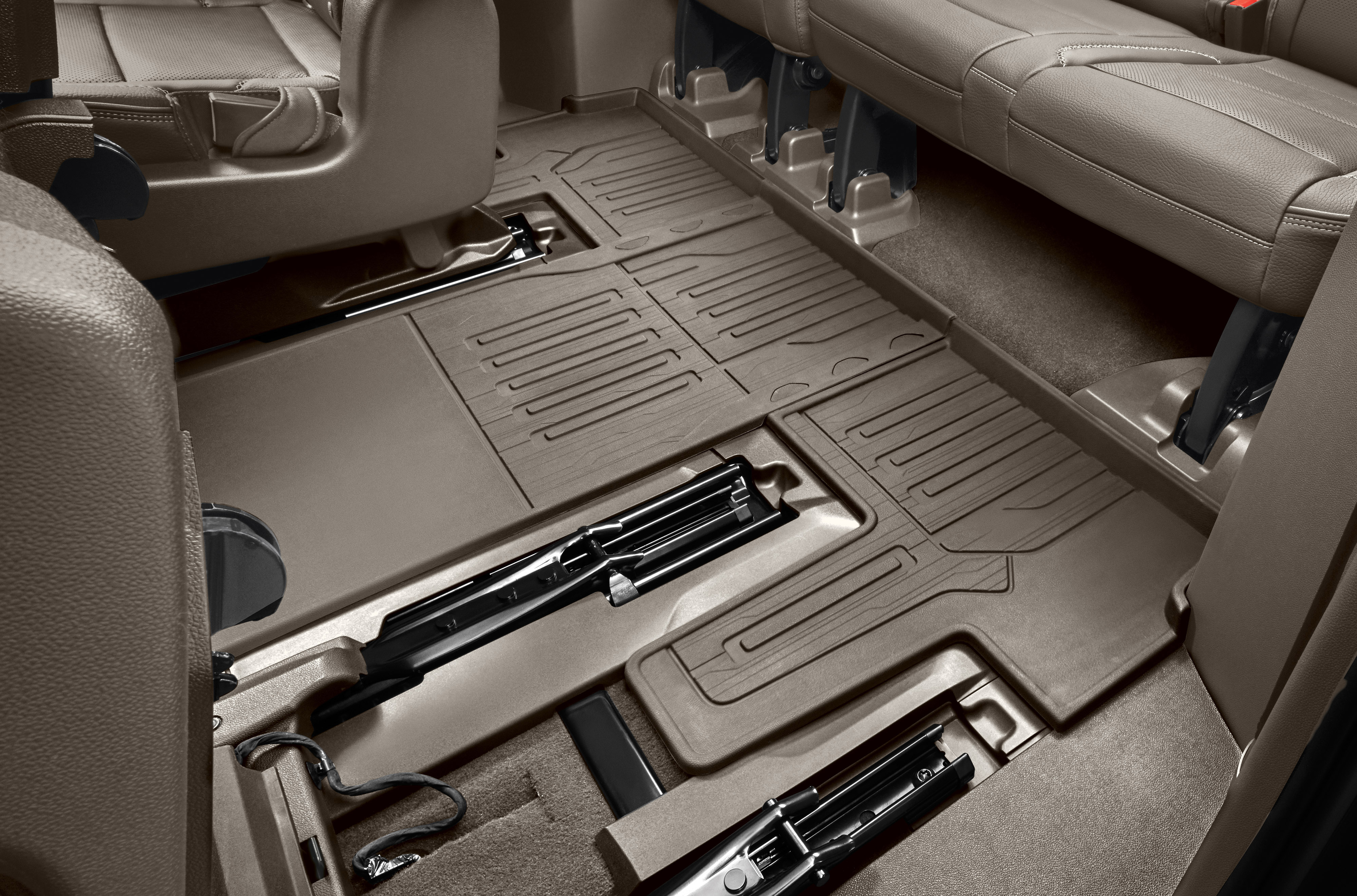 Third-Row Interlocking Premium All-Weather Floor Liner in Very Dark Atmosphere (for Models with Second-Row Captain's Chairs)