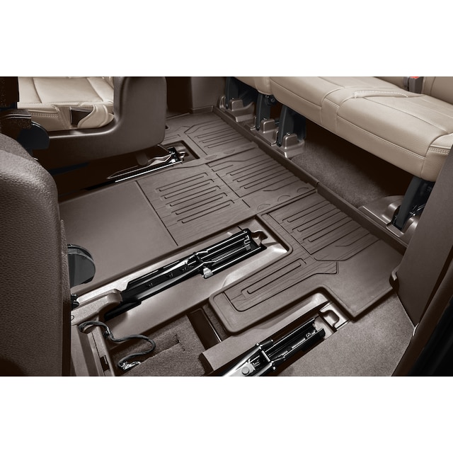 Third-Row Interlocking Premium All-Weather Floor Liner in Teak (for Models with Second-Row Captain's Chairs)