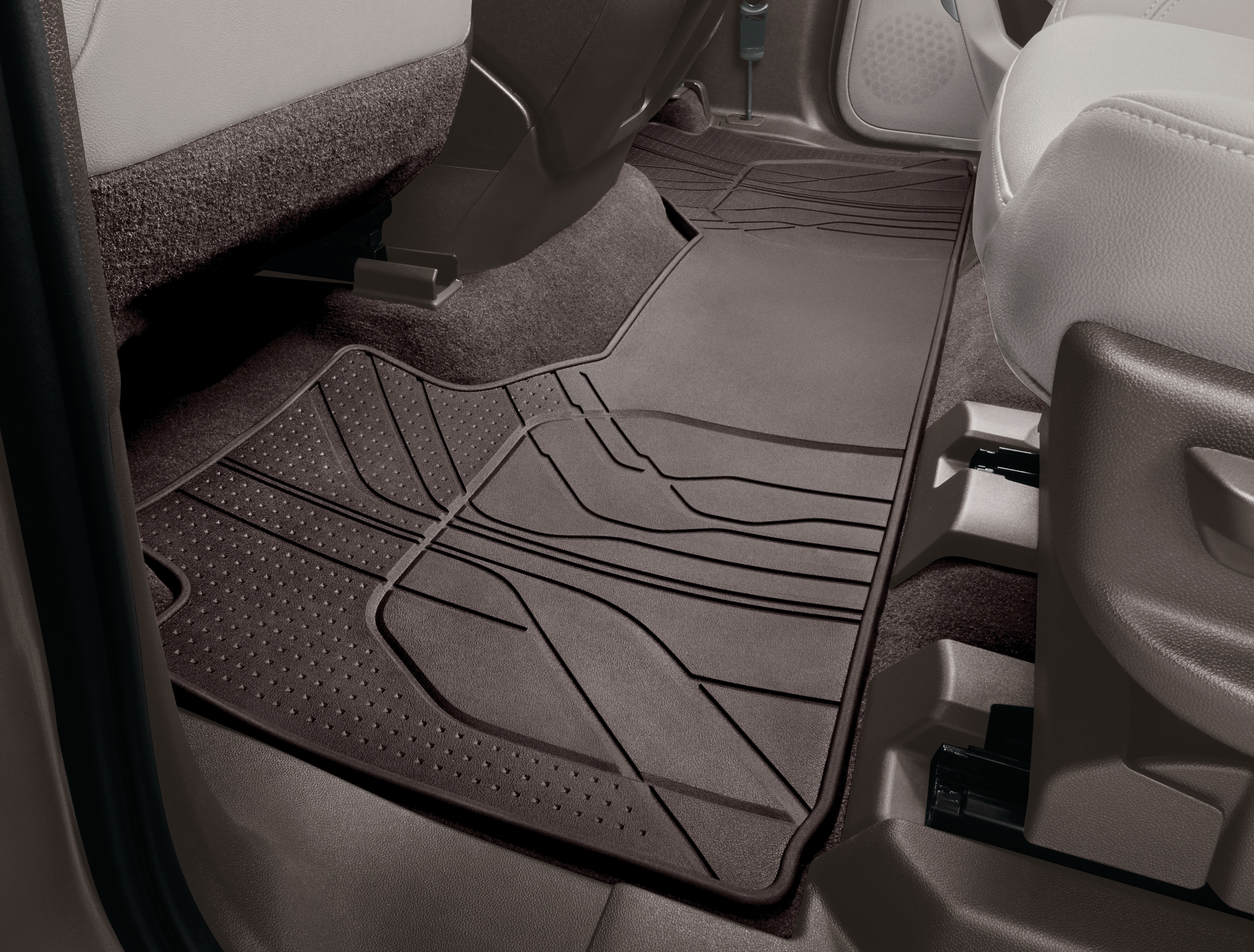 Second-Row One-Piece Premium All-Weather Floor Mat in Very Dark Atmosphere