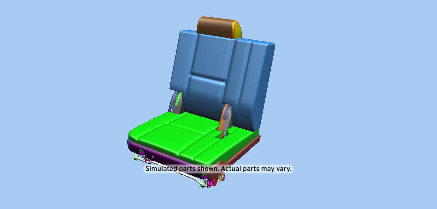 GM Genuine Parts Ebony 3rd Row Passenger Side Seat