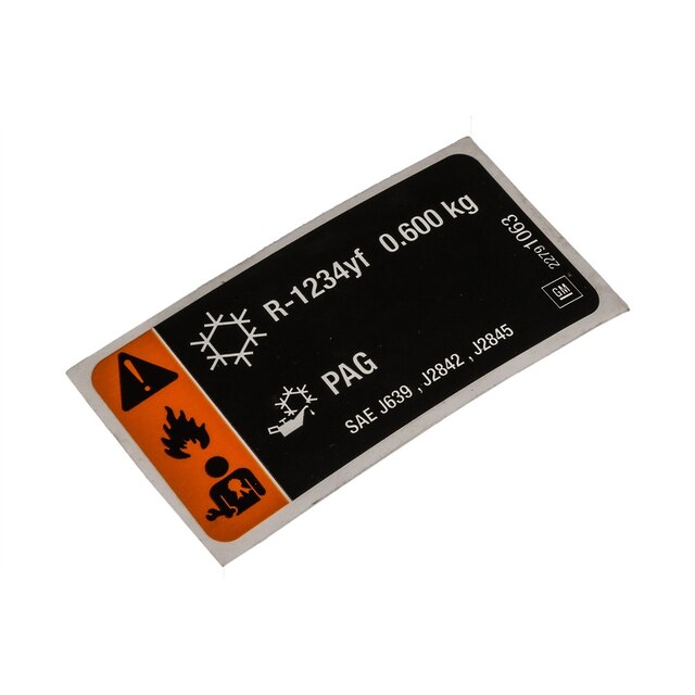 GM Genuine Parts Air Conditioning Refrigerant Charge Label
