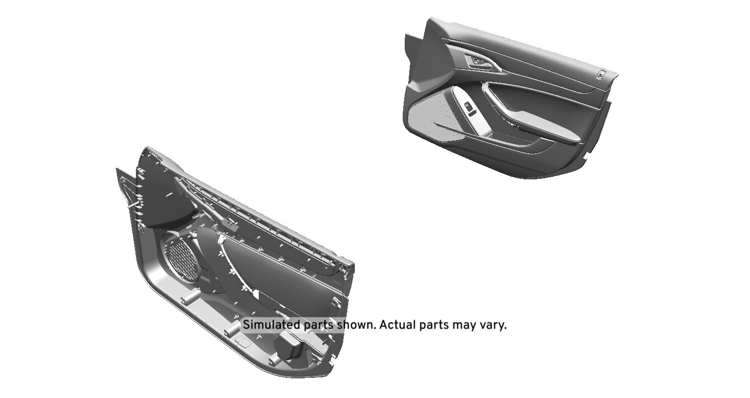 GM Genuine Parts Ebony Front Passenger Side Door Trim